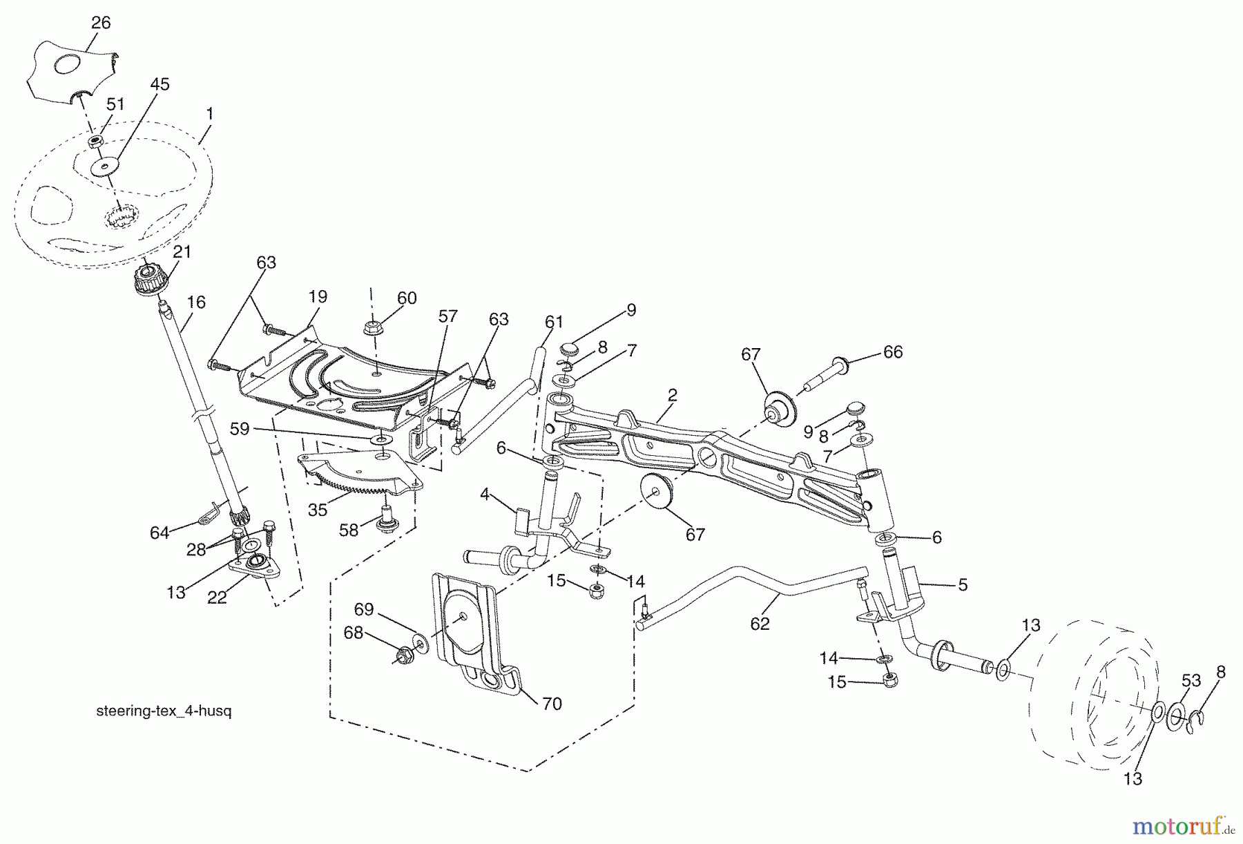  Husqvarna Rasen und Garten Traktoren GTH 26K54 (96043003100) - Husqvarna Garden Tractor (2006-11 & After) Steering Assembly