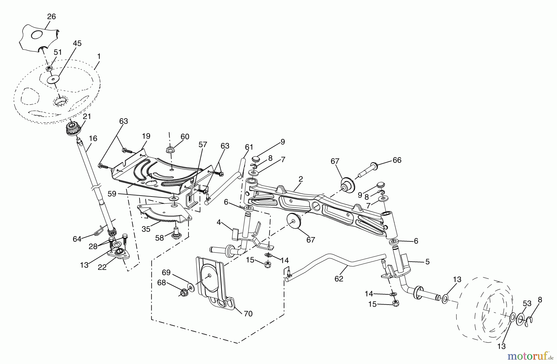  Husqvarna Rasen und Garten Traktoren GTH 26K54T (96043001100) - Husqvarna Garden Tractor (2006-03 & After) Steering Assembly