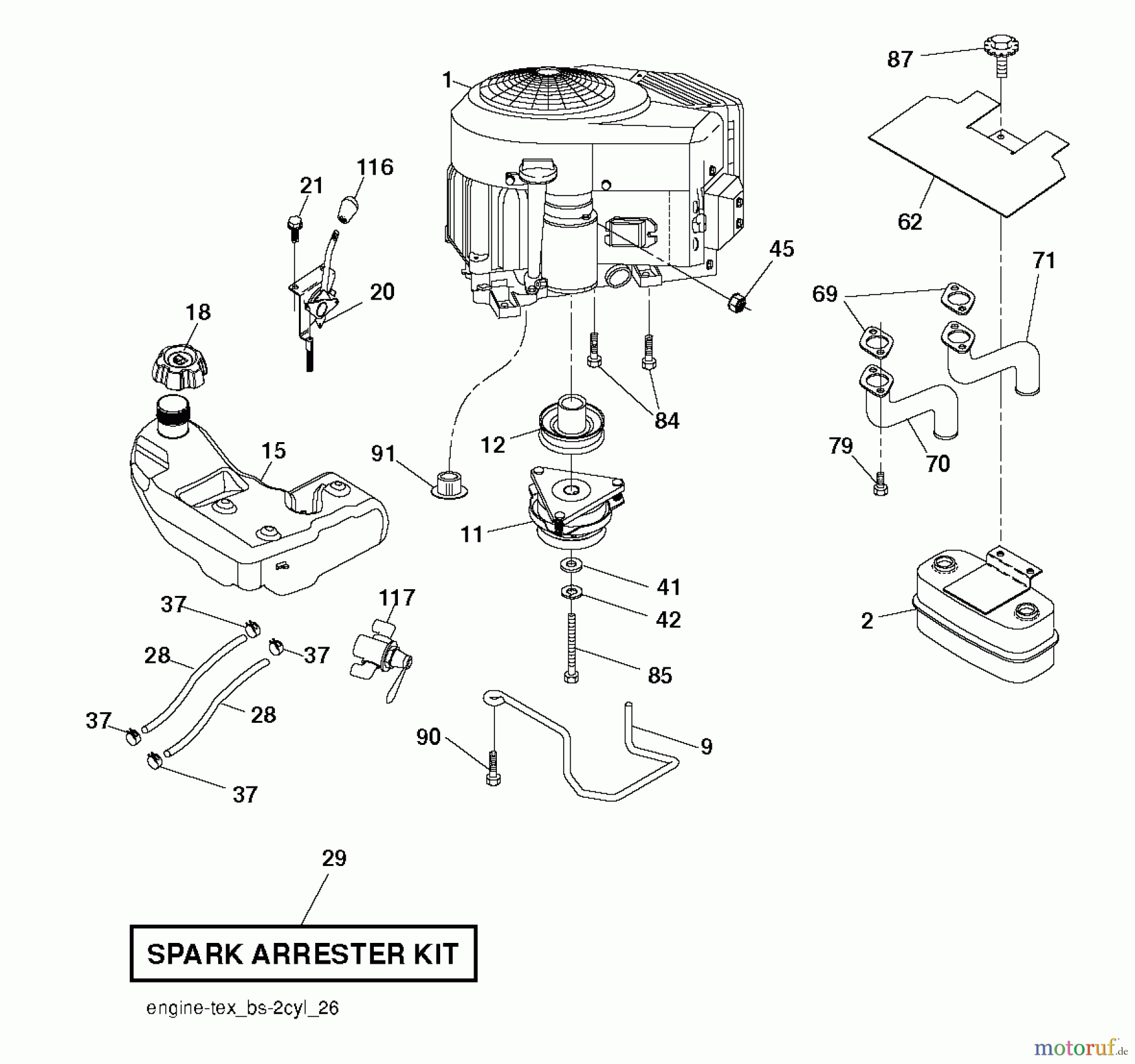  Husqvarna Rasen und Garten Traktoren GTH 27V48LS (96043011702) - Husqvarna Garden Tractor (2011-08 & After) ENGINE