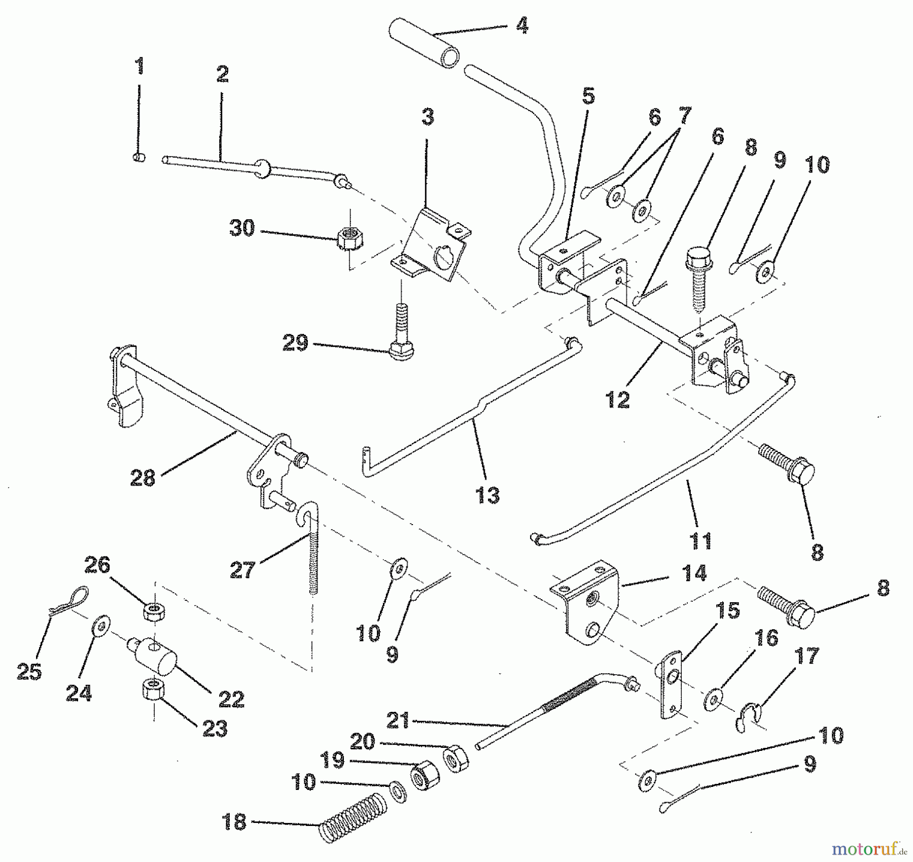 Husqvarna Rasen und Garten Traktoren LR 120 (954000412) (HU1236B) - Husqvarna Lawn Tractor (1992-10 & After) Brake / Rear Mower Lift Assembly