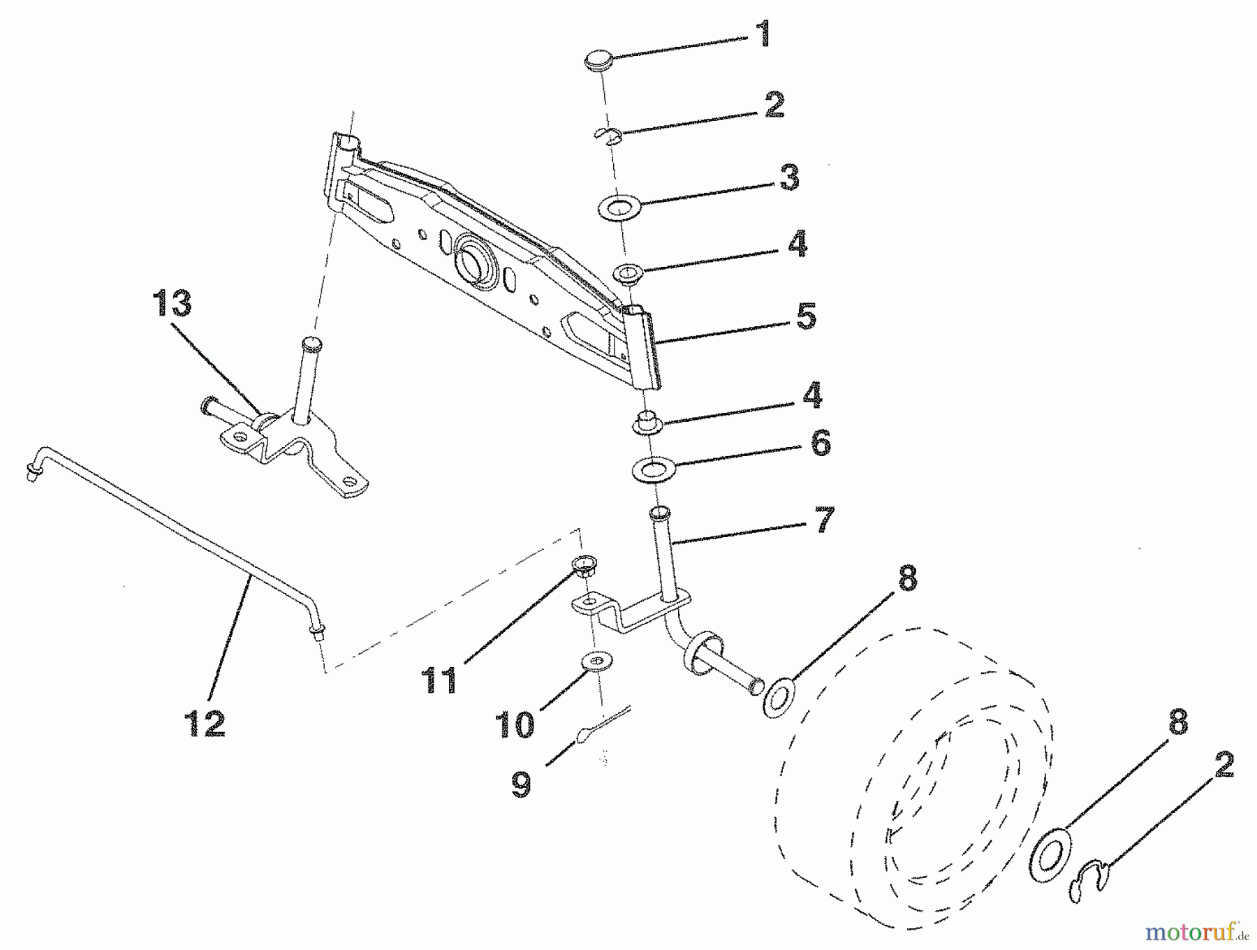  Husqvarna Rasen und Garten Traktoren LR 120 (954000412) (HU1236B) - Husqvarna Lawn Tractor (1992-10 & After) Front Axle