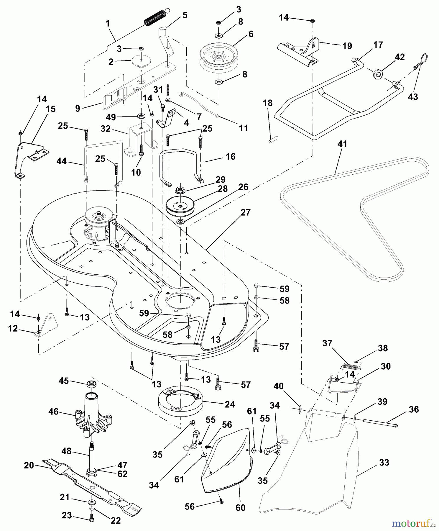 Husqvarna Rasen und Garten Traktoren LR 120 (954830051B) - Husqvarna Lawn Tractor (1996-05 & After) Mower Deck