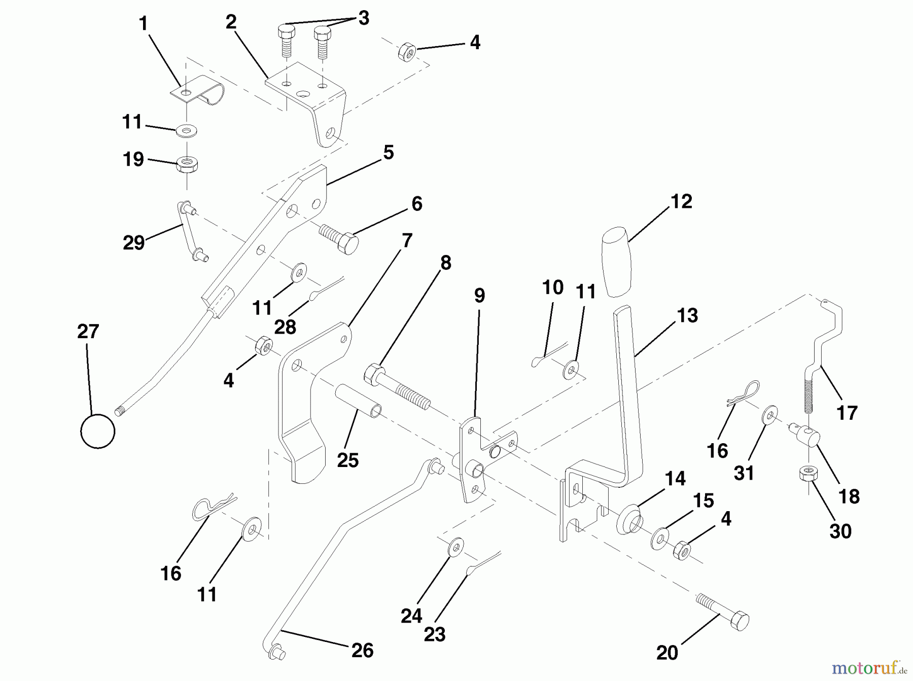 Husqvarna Rasen und Garten Traktoren LR 121 (954140001B) - Husqvarna Lawn Tractor (1997-12 & After) Mower Lift Lever