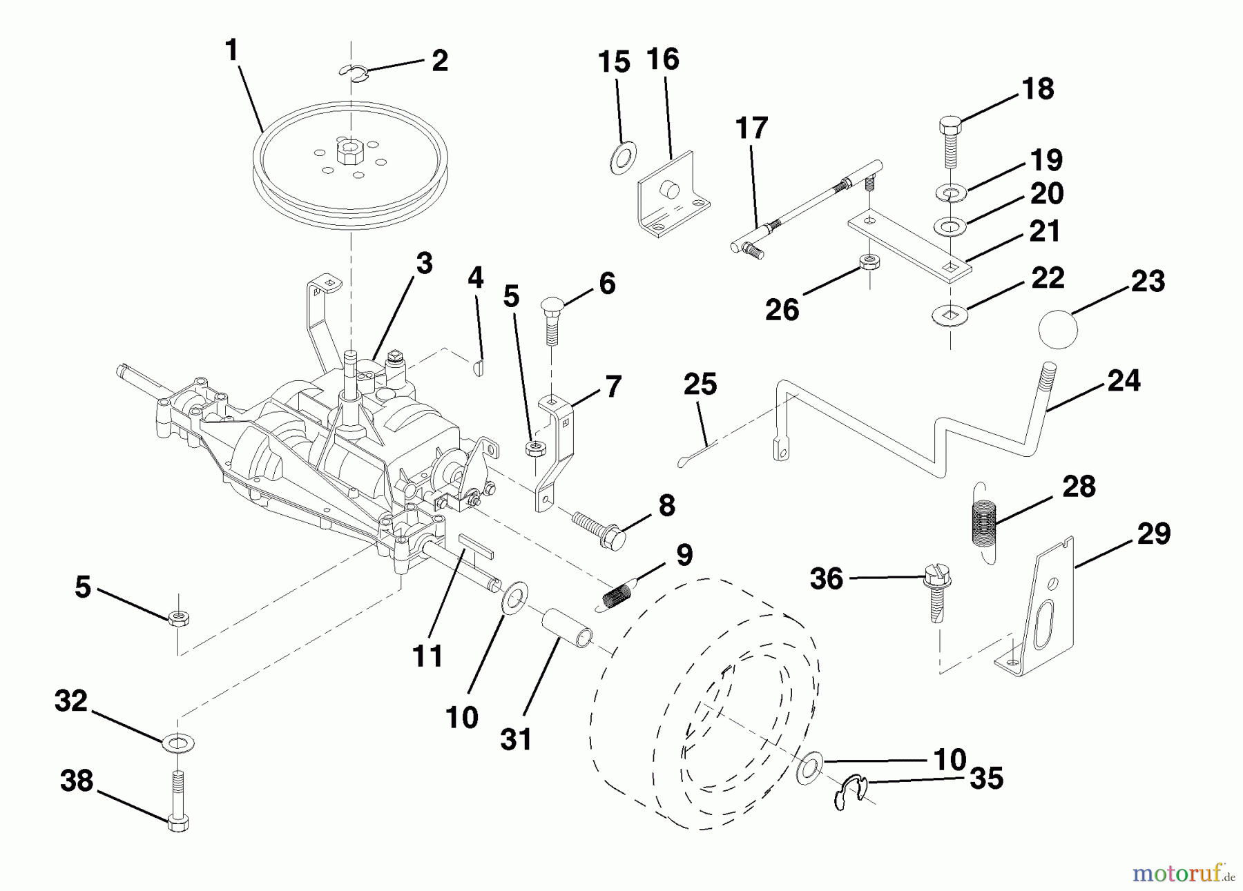 Husqvarna Rasen und Garten Traktoren LR 121 (954140001B) - Husqvarna Lawn Tractor (1997-12 & After) Transaxle