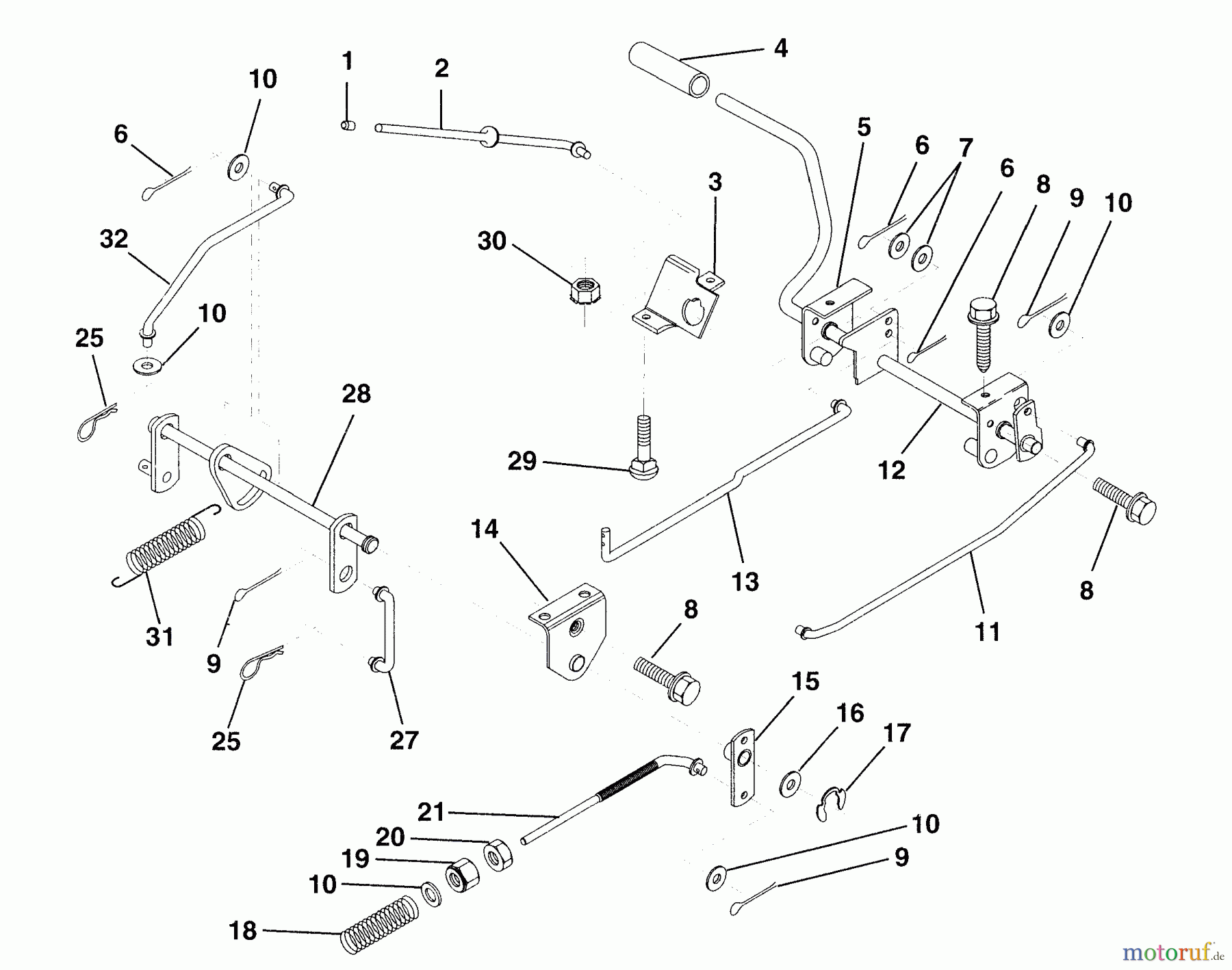  Husqvarna Rasen und Garten Traktoren LR 125 (954000522) (HU125R38MA) - Husqvarna Lawn Tractor (1992-12 & After) Brake/Rear Mower Lift Assembly