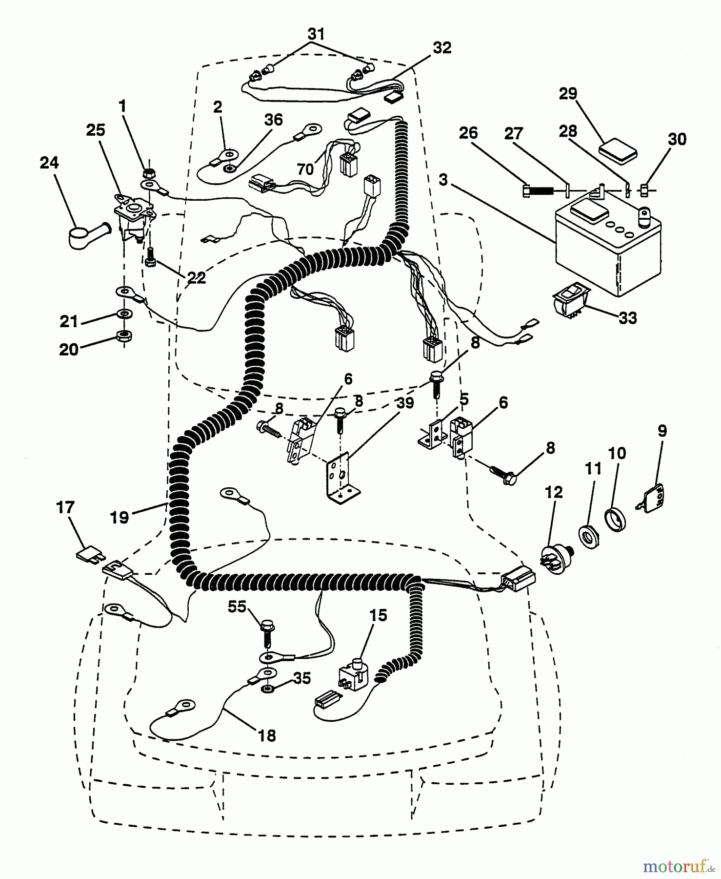 Husqvarna Rasen und Garten Traktoren LRH 125 (954000622) (HN125HR38B) - Husqvarna Lawn Tractor (1994-01 & After) Electrical