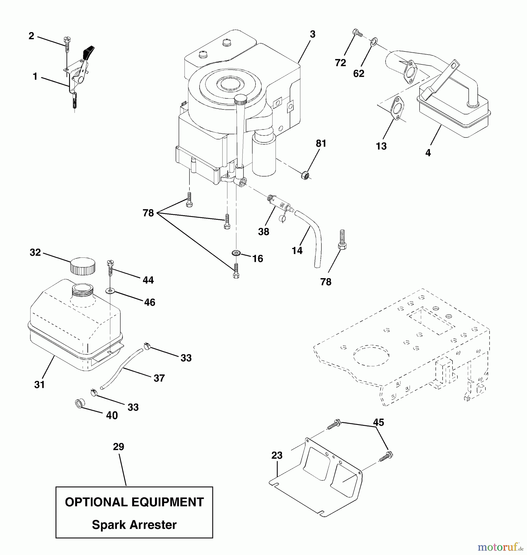  Husqvarna Rasen und Garten Traktoren LT 1238D (954567024) - Husqvarna Lawn Tractor (2002-02 & After) Engine