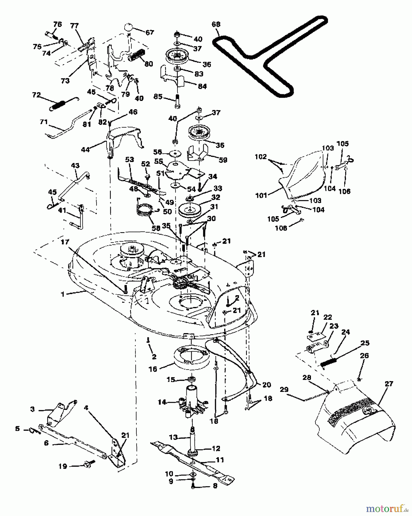 Husqvarna Rasen und Garten Traktoren LT 125 (954002711) (HC12542C) - Husqvarna Lawn Tractor (1996-04 & After) Mower Deck