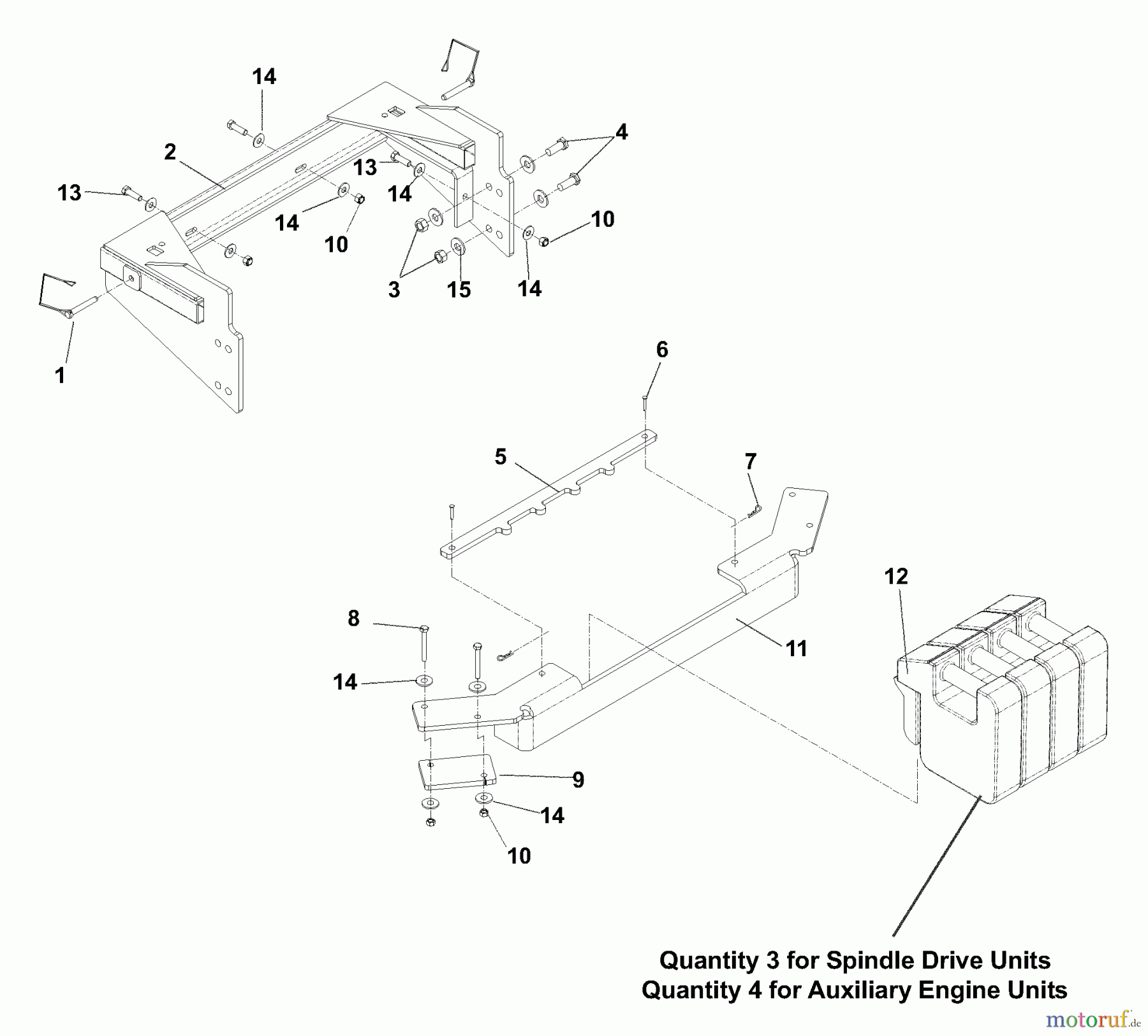 Husqvarna Zubehör, Rasenmäher / Mäher Z1-12 - Husqvarna Z Grass Collection System (2003-10 & After) Hitch Assembly