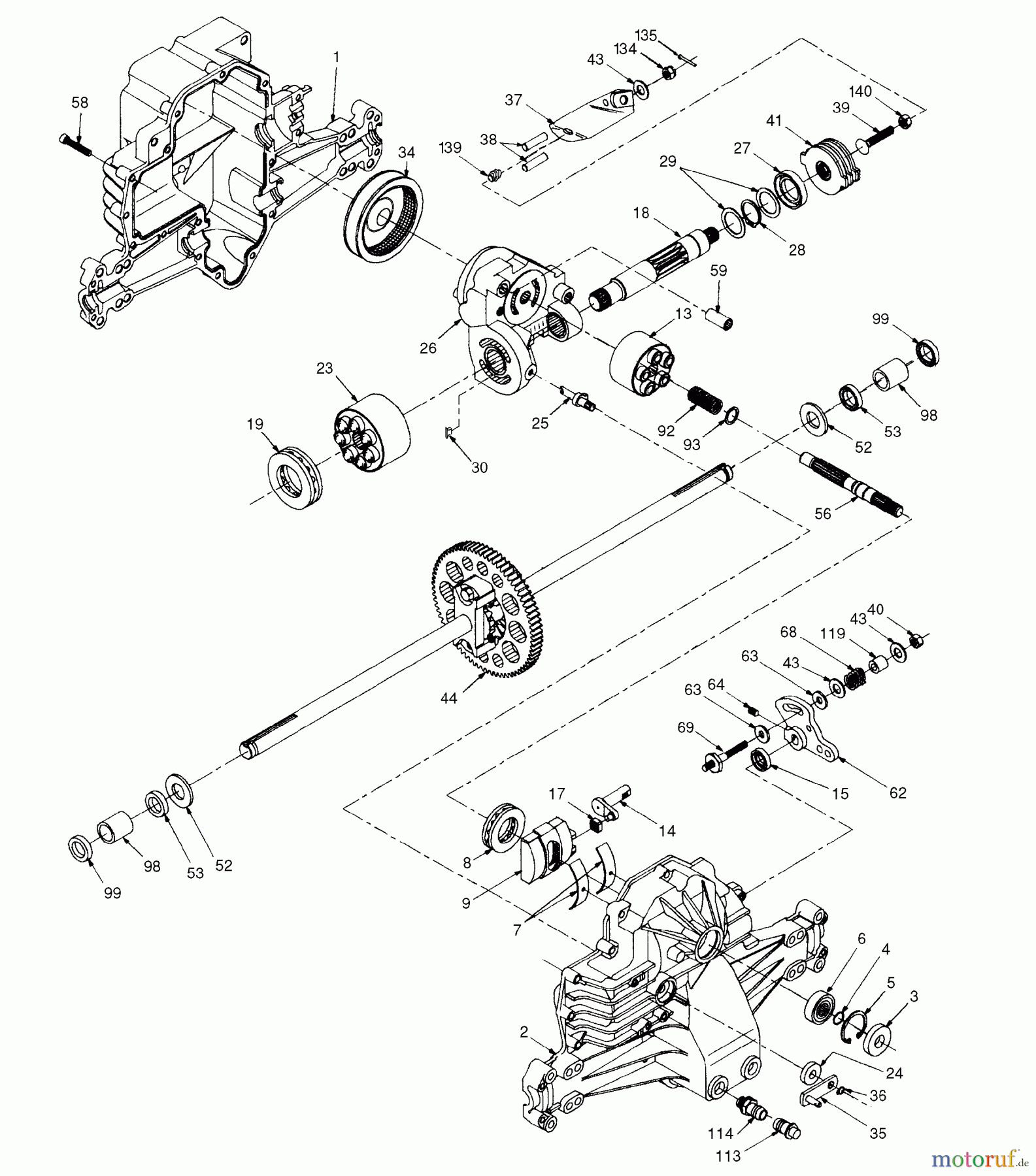 Husqvarna Rasen und Garten Traktoren LTH 120 (954140003D) - Husqvarna Lawn Tractor (1998-07 & After) Hydro Gear Transaxle - Model No. 319-0500