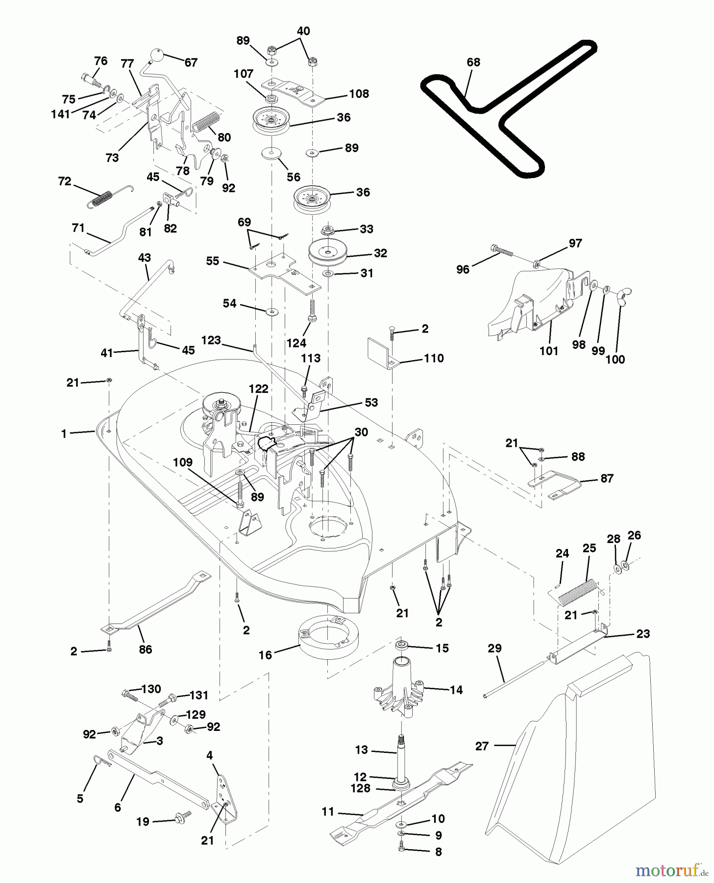 Husqvarna Rasen und Garten Traktoren LTH 120 (954140003F) - Husqvarna Lawn Tractor (1999-03 & After) Mower Deck