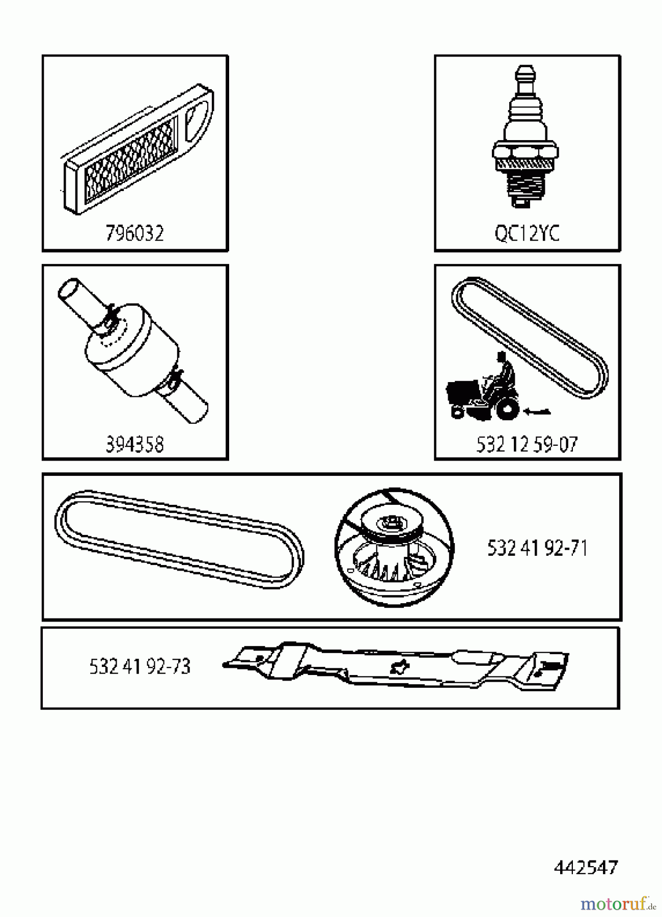 Husqvarna Rasen und Garten Traktoren LTH 126 (96041019902) - Husqvarna Lawn Tractor (2012-05 & After) FREQUENTLY USED PARTS
