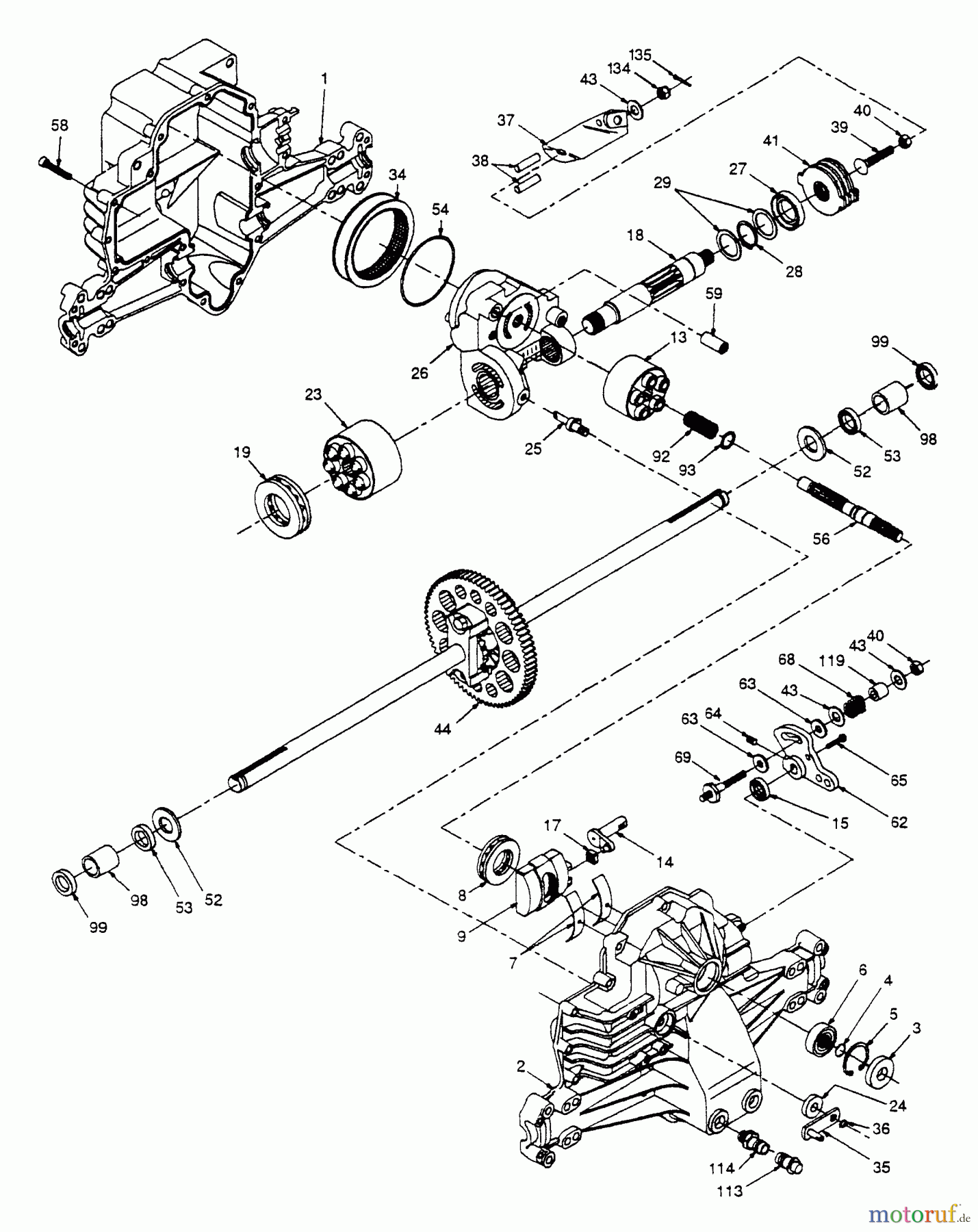 Husqvarna Rasen und Garten Traktoren LTH 13 (954001042) (HAR13H38B) - Husqvarna Lawn Tractor (1995-01 & After) Transaxle Hydrogear