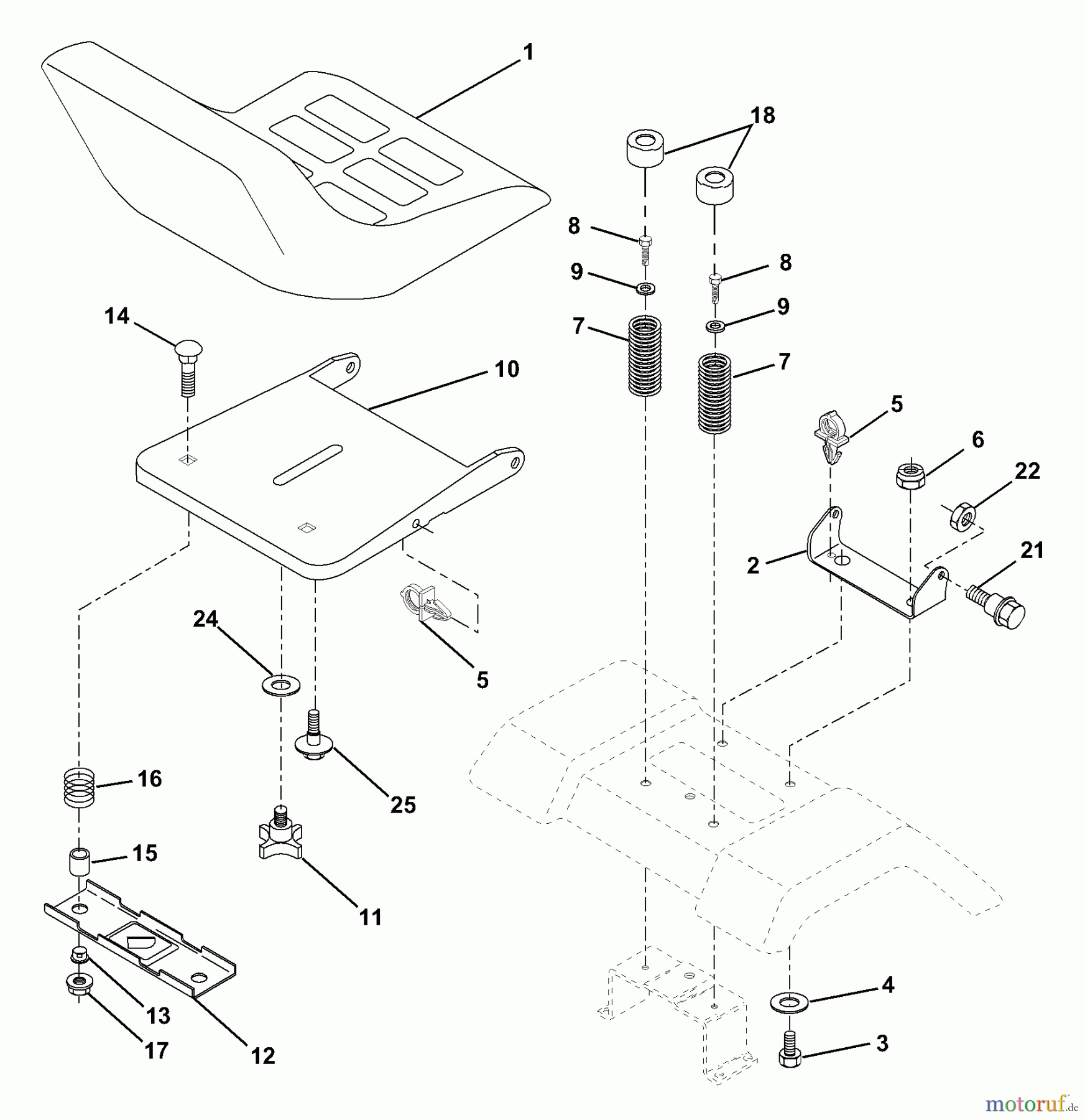  Husqvarna Rasen und Garten Traktoren LTH 130 (954140005F) - Husqvarna Lawn Tractor (1998-07 & After) Seat Assembly