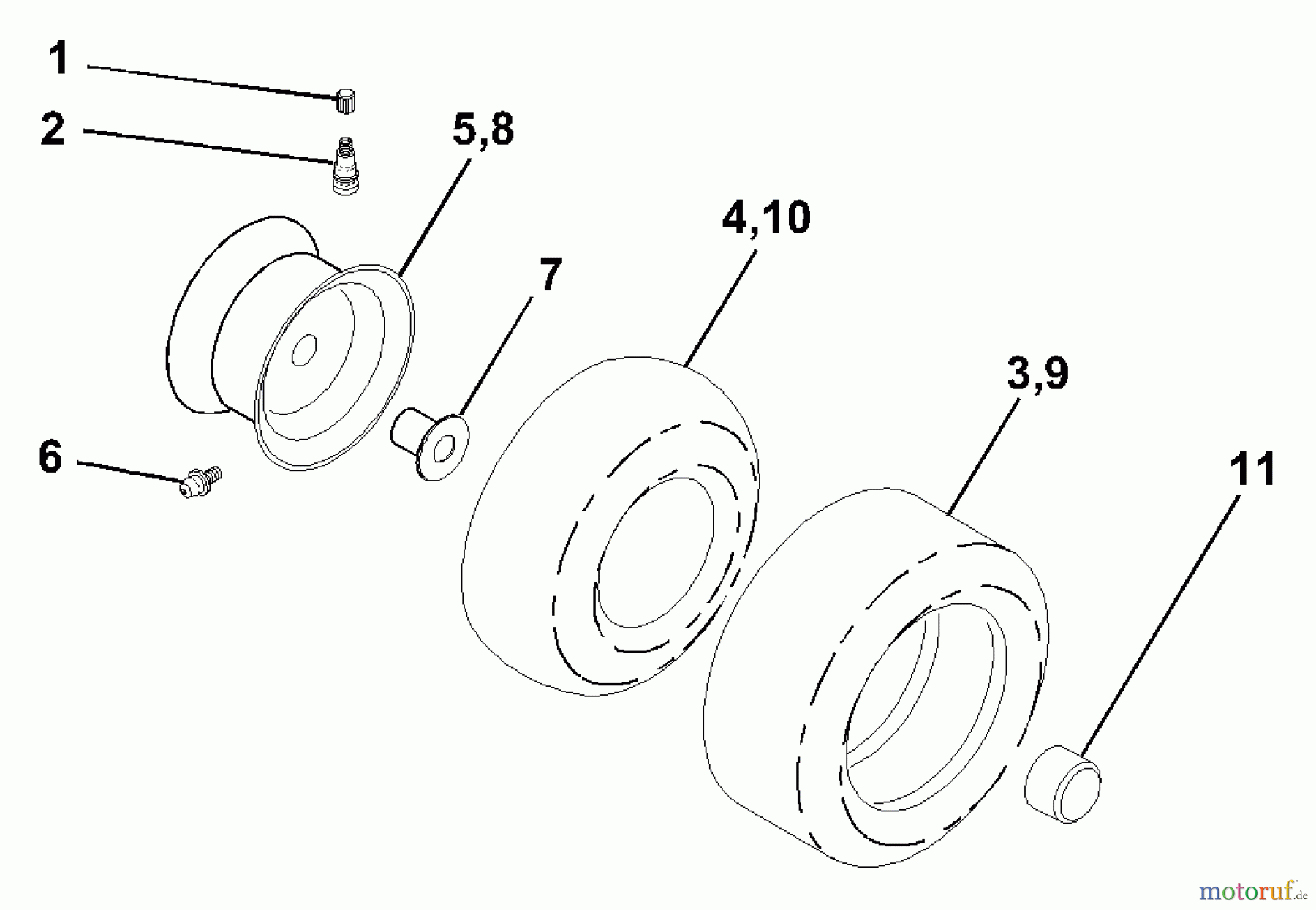  Husqvarna Rasen und Garten Traktoren LTH 130 (954140107A) - Husqvarna Lawn Tractor (1999-11 & After) Wheels & Tires