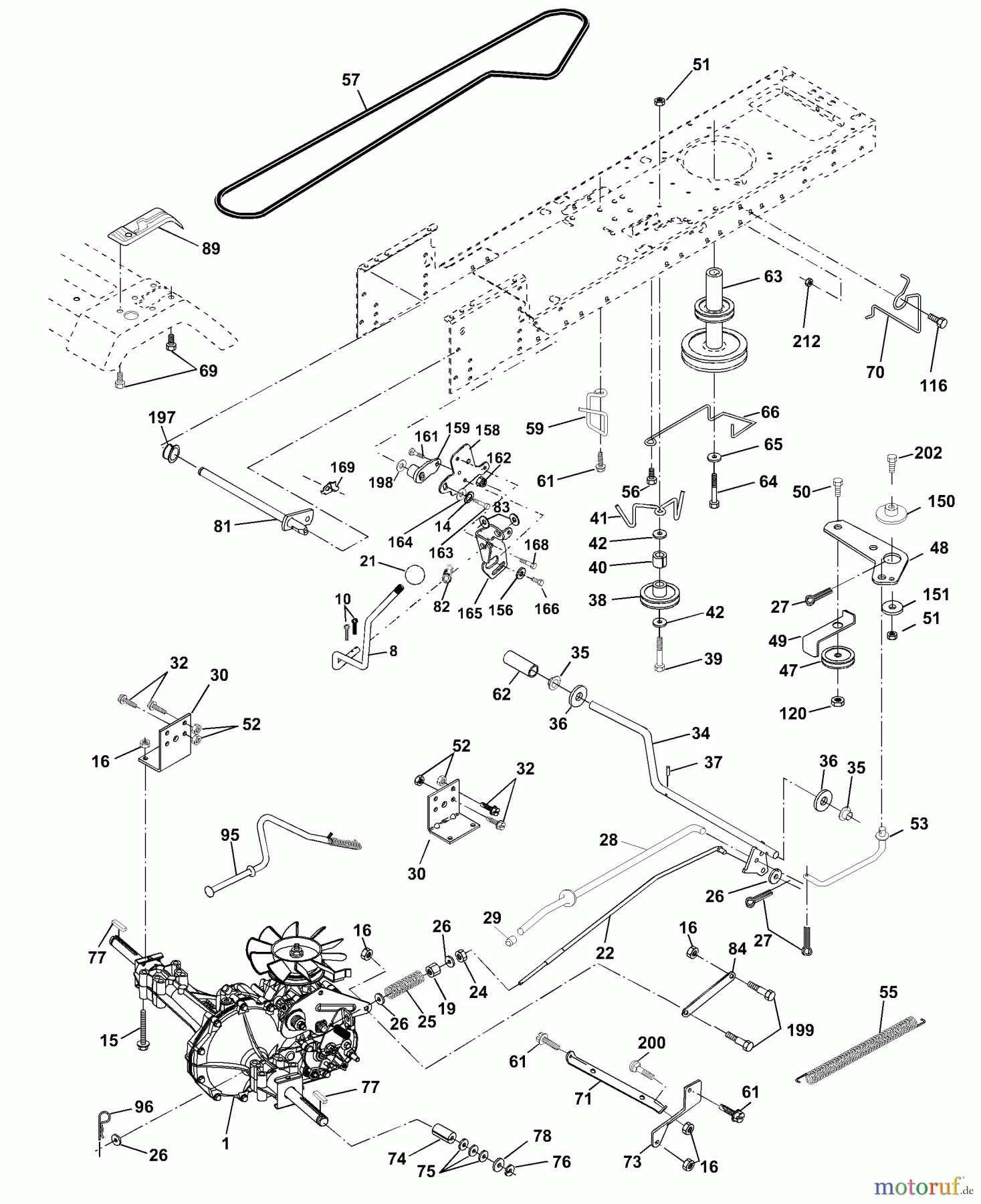  Husqvarna Rasen und Garten Traktoren LTH 1342B (954567031) - Husqvarna Lawn Tractor (2001-01 & After) Drive