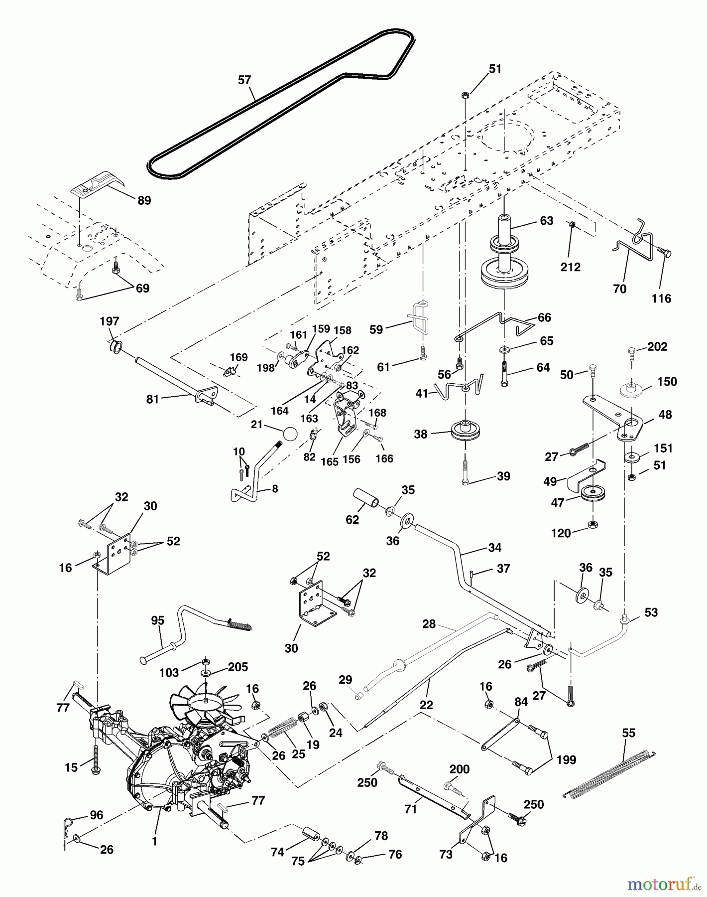 Husqvarna Rasen und Garten Traktoren LTH 1342C (954567031) - Husqvarna Lawn Tractor (2001-11 & After) Drive