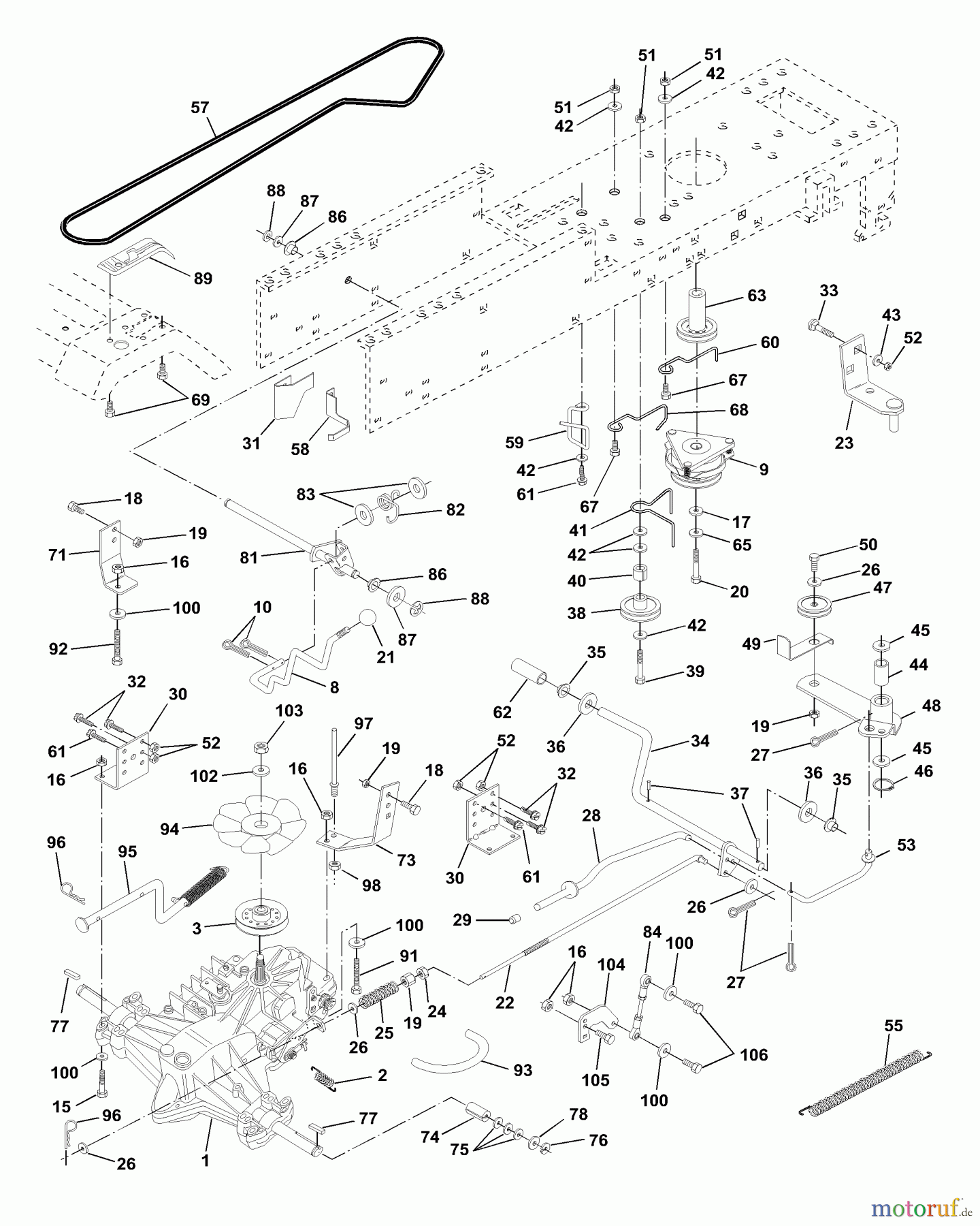 Husqvarna Rasen und Garten Traktoren LTH 140 (954001192A) - Husqvarna Lawn Tractor (1995-01 & After) Drive