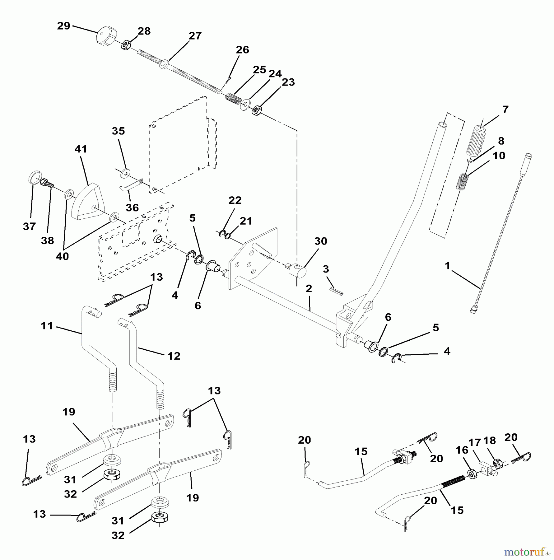 Husqvarna Rasen und Garten Traktoren LTH 140 (954001192A) - Husqvarna Lawn Tractor (1995-01 & After) Mower Lift Assembly