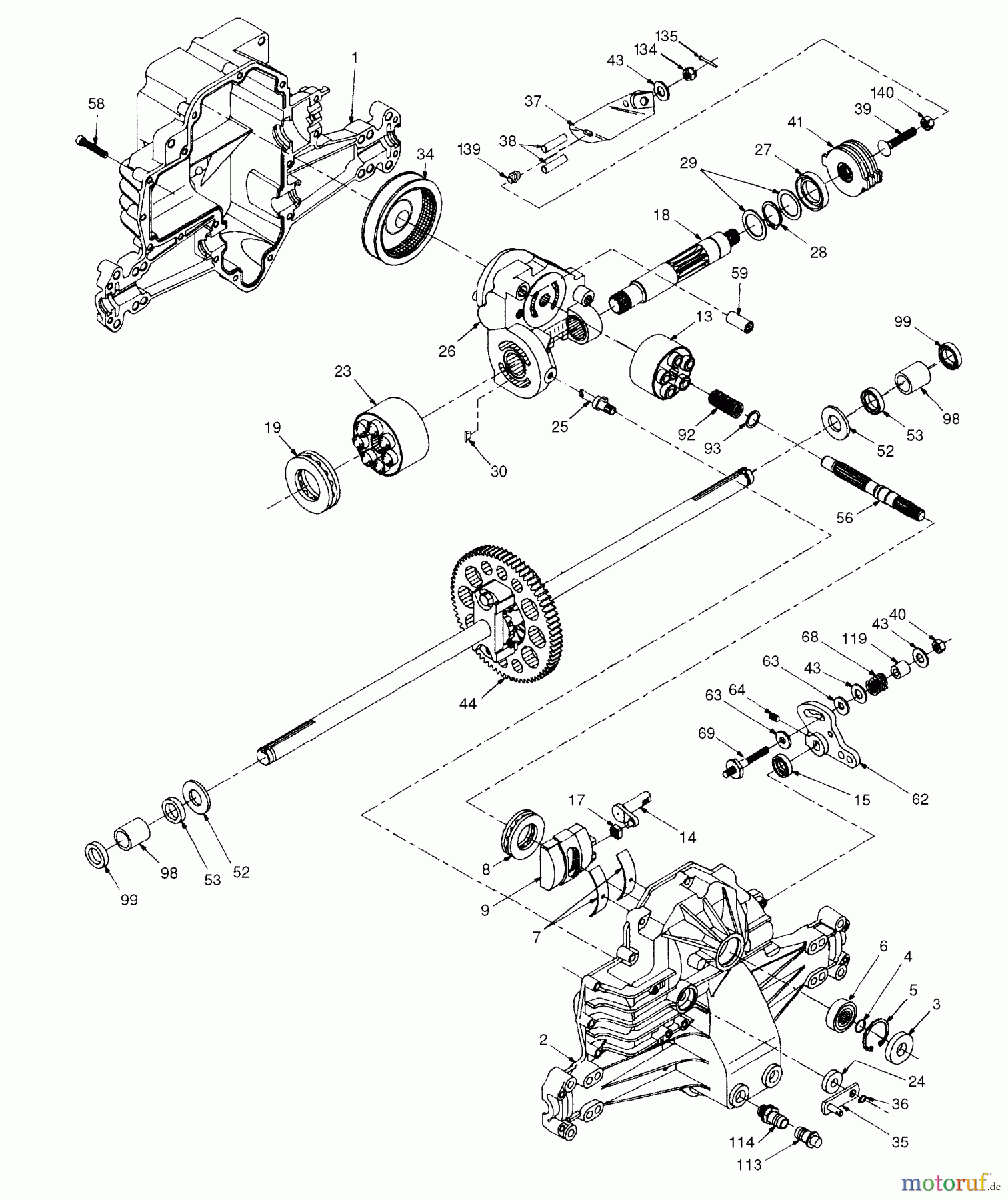  Husqvarna Rasen und Garten Traktoren LTH 145 (954140006D) - Husqvarna Lawn Tractor (1998-07 & After) Hydro Gear Transaxle