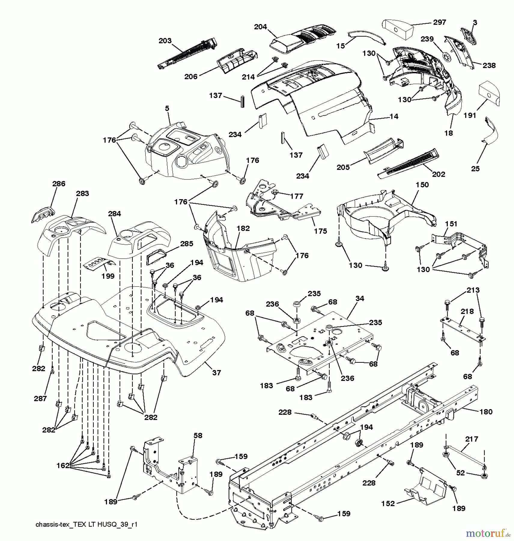  Husqvarna Rasen und Garten Traktoren LTH 152 (96041003008) - Husqvarna Lawn Tractor (2011-07 & After) CHASSIS ENCLOSURES