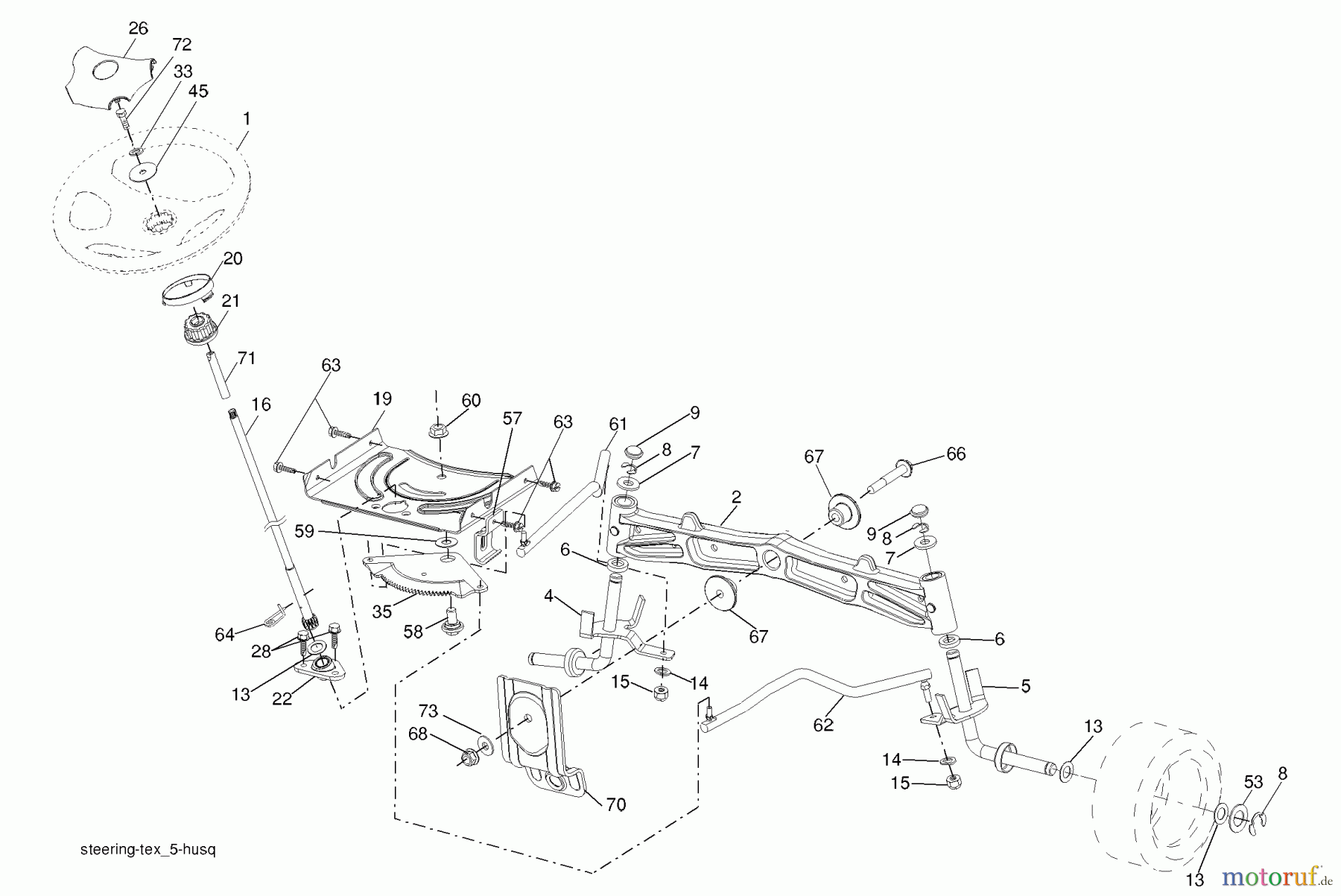 Husqvarna Rasen und Garten Traktoren LTH 1538 (96043003801) - Husqvarna Lawn Tractor (2007-08 & After) Steering Assembly