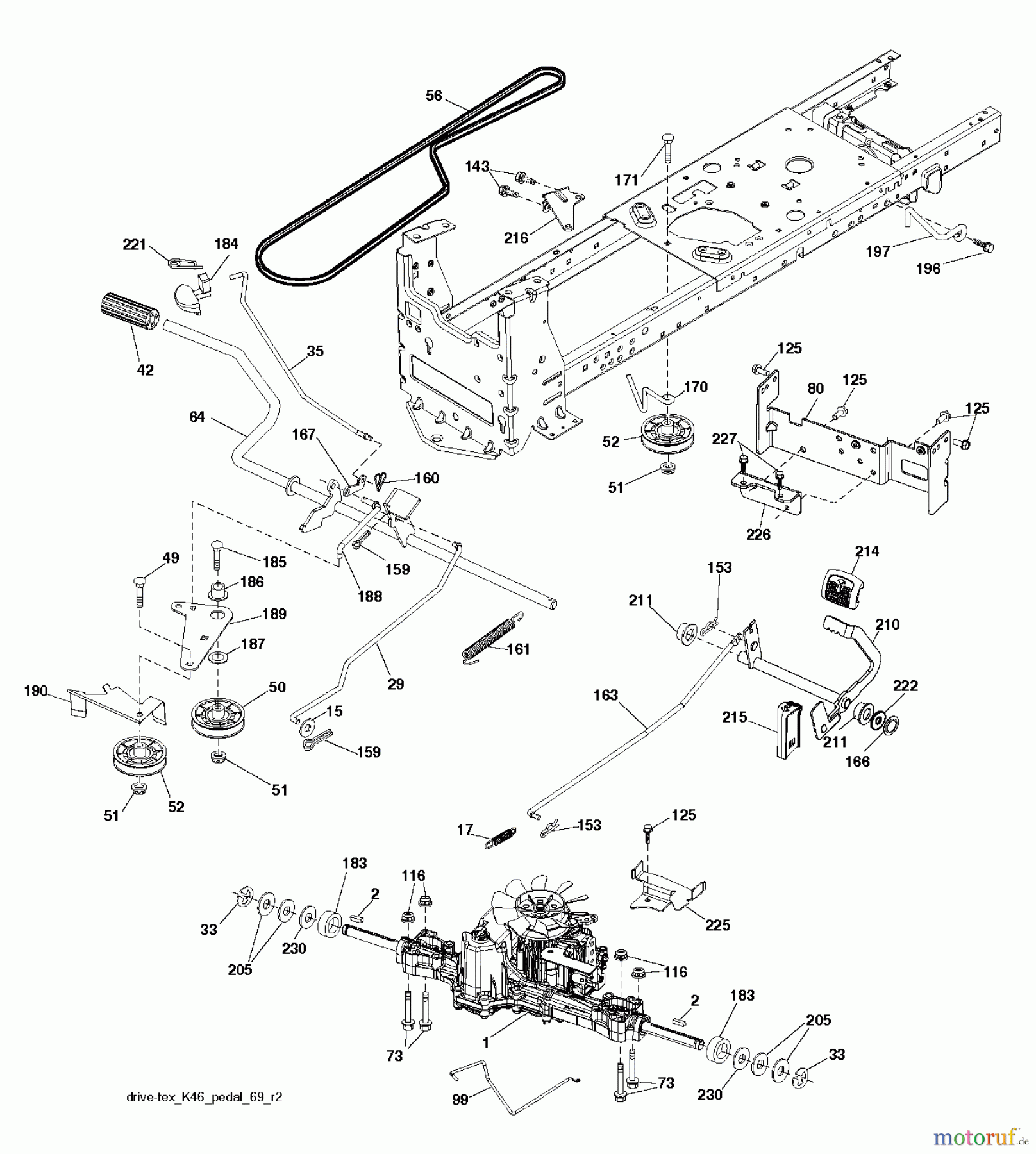  Husqvarna Rasen und Garten Traktoren LTH 174 (96041024401) - Husqvarna Lawn Tractor (2012-08 & After) DRIVE