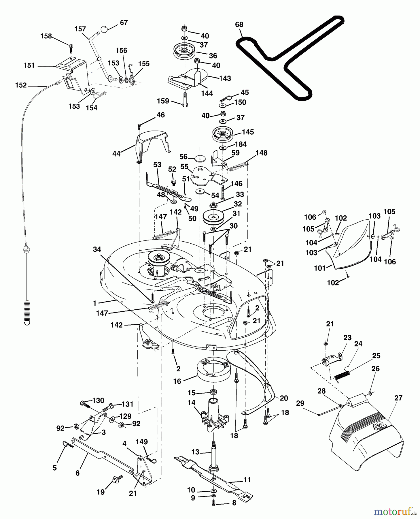 Husqvarna Rasen und Garten Traktoren LTH 1742B (954570376) - Husqvarna Lawn Tractor (2002-12 & After) Mower Deck