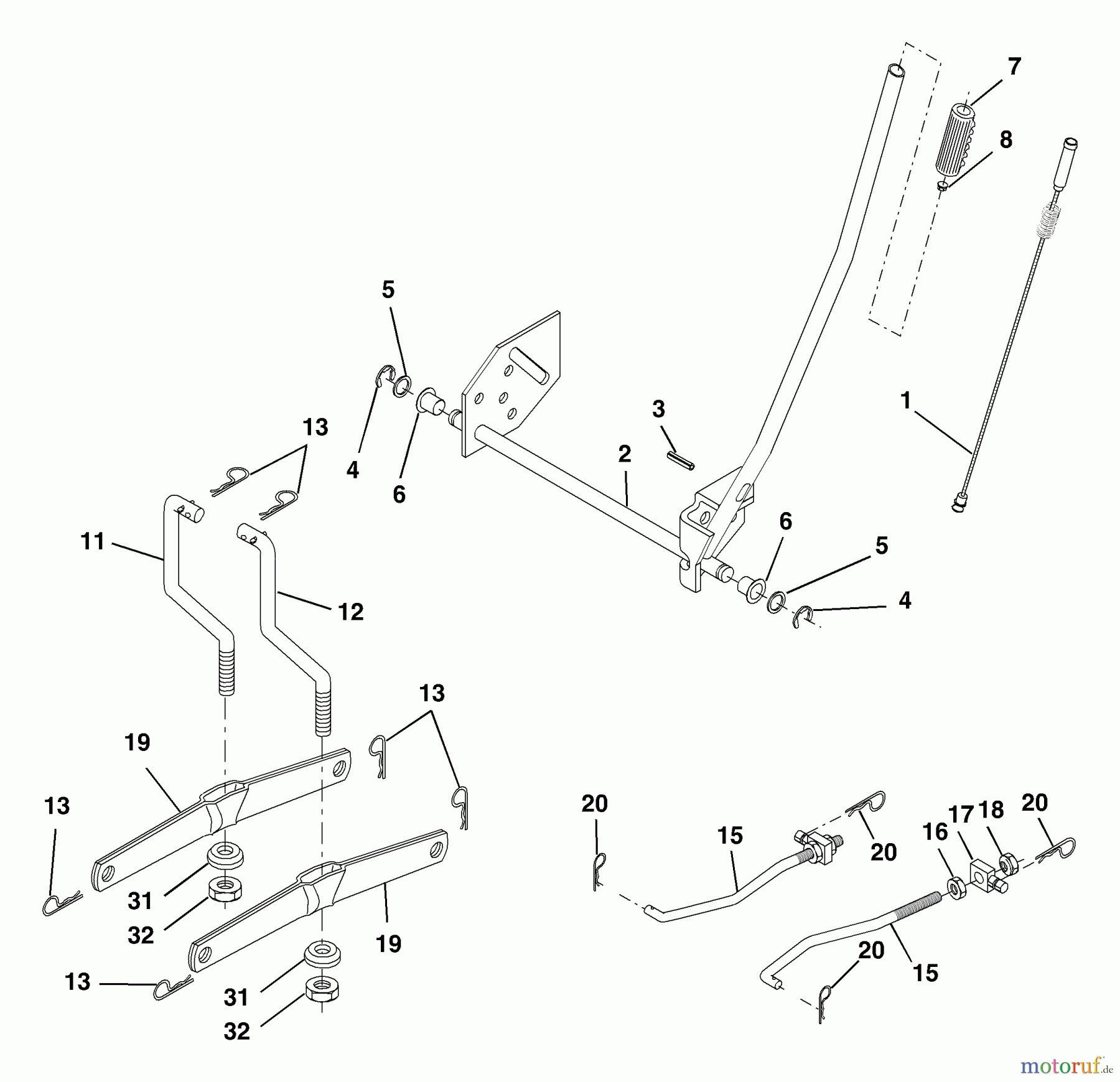 Husqvarna Rasen und Garten Traktoren LTH 1742B (954570376) - Husqvarna Lawn Tractor (2002-12 & After) Mower Lift