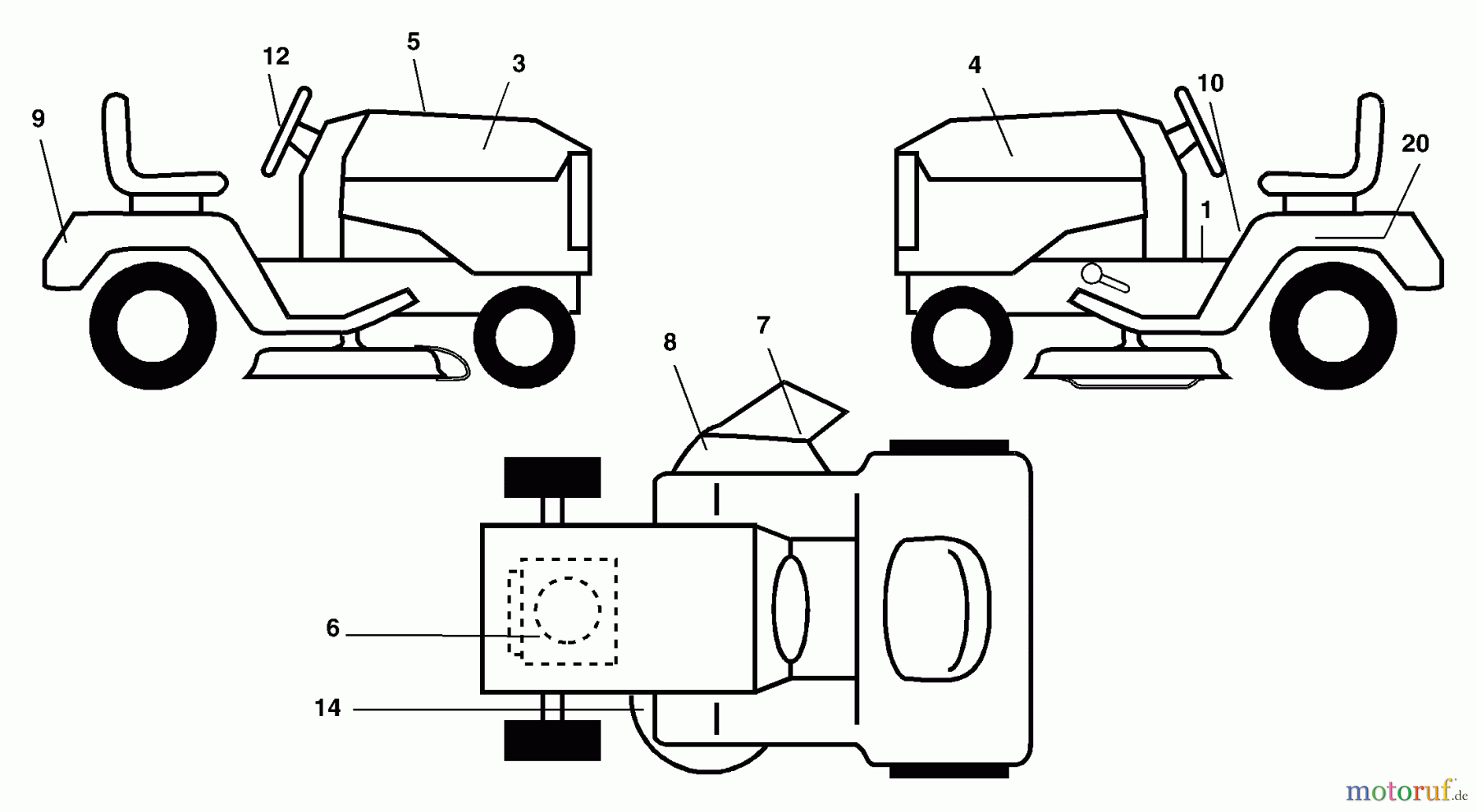  Husqvarna Rasen und Garten Traktoren LTH 1742D (954570376) - Husqvarna Lawn Tractor (2003-05 & After) Decals