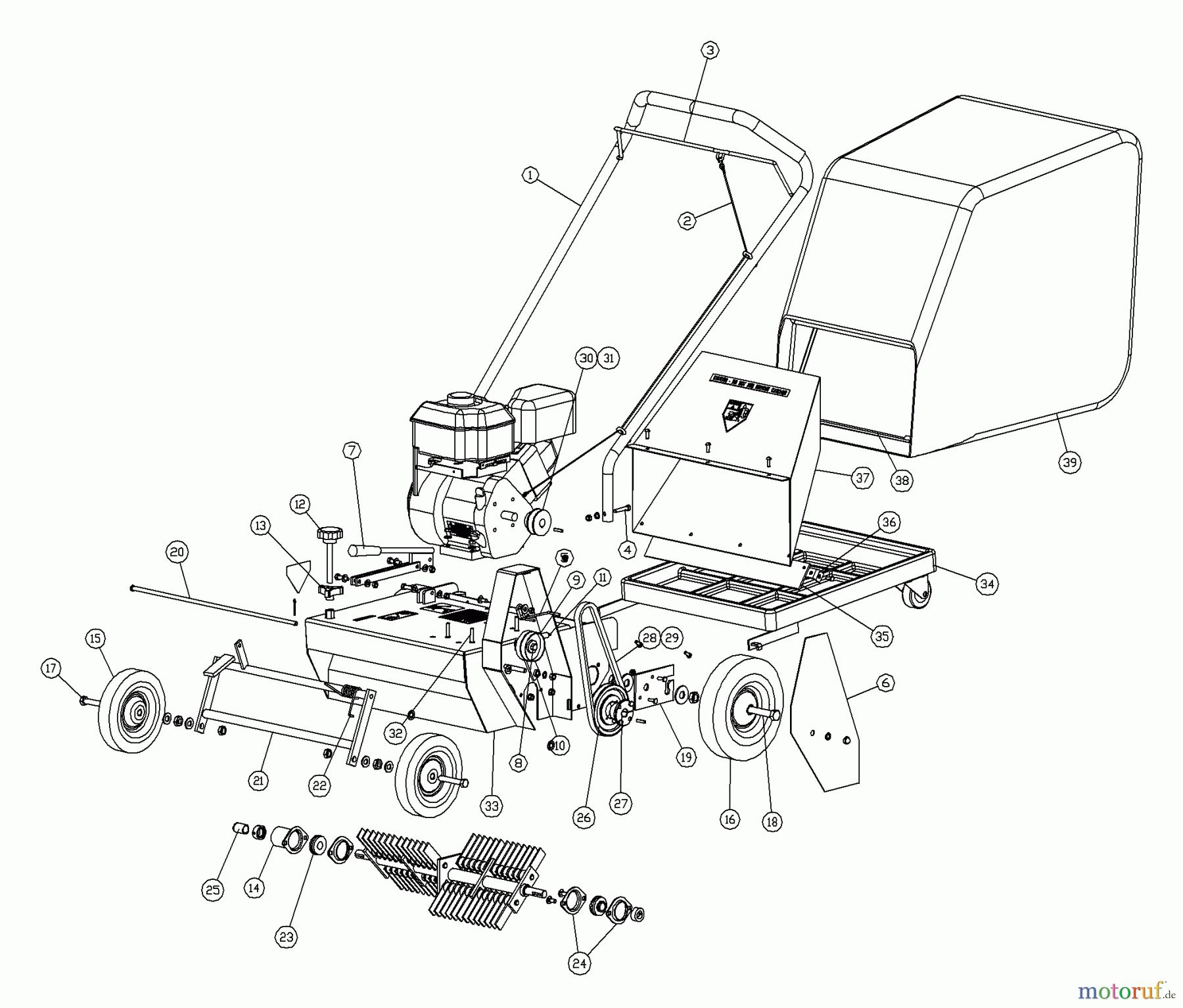 Husqvarna Belüfter / Vertikutierer / Rechen DT 18 (968981007) - Husqvarna Dethatcher (2000-12 & After) Dethatcher With Bagger