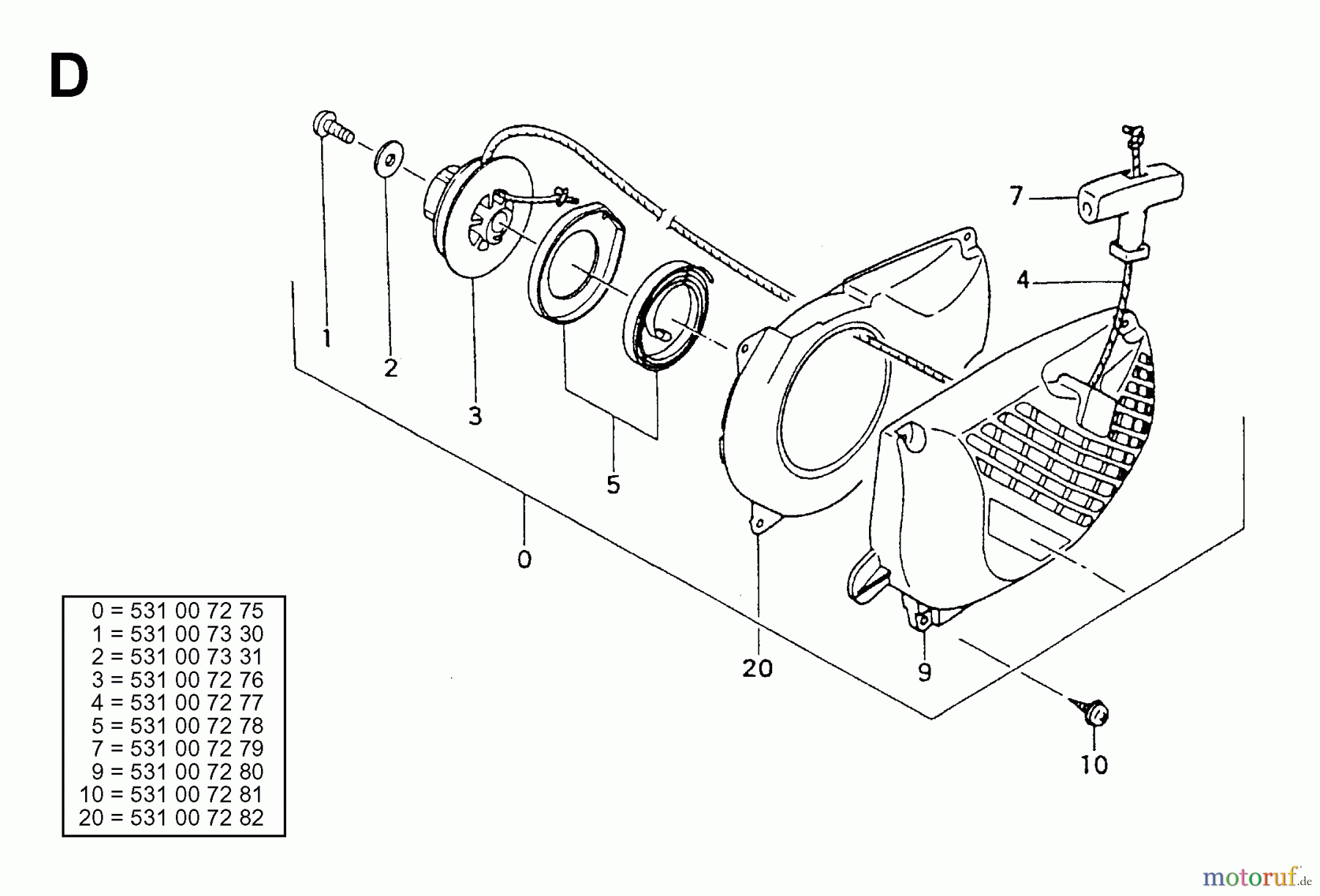  Jonsered Motorsägen 2033 - Jonsered Chainsaw (1998-03) STARTER