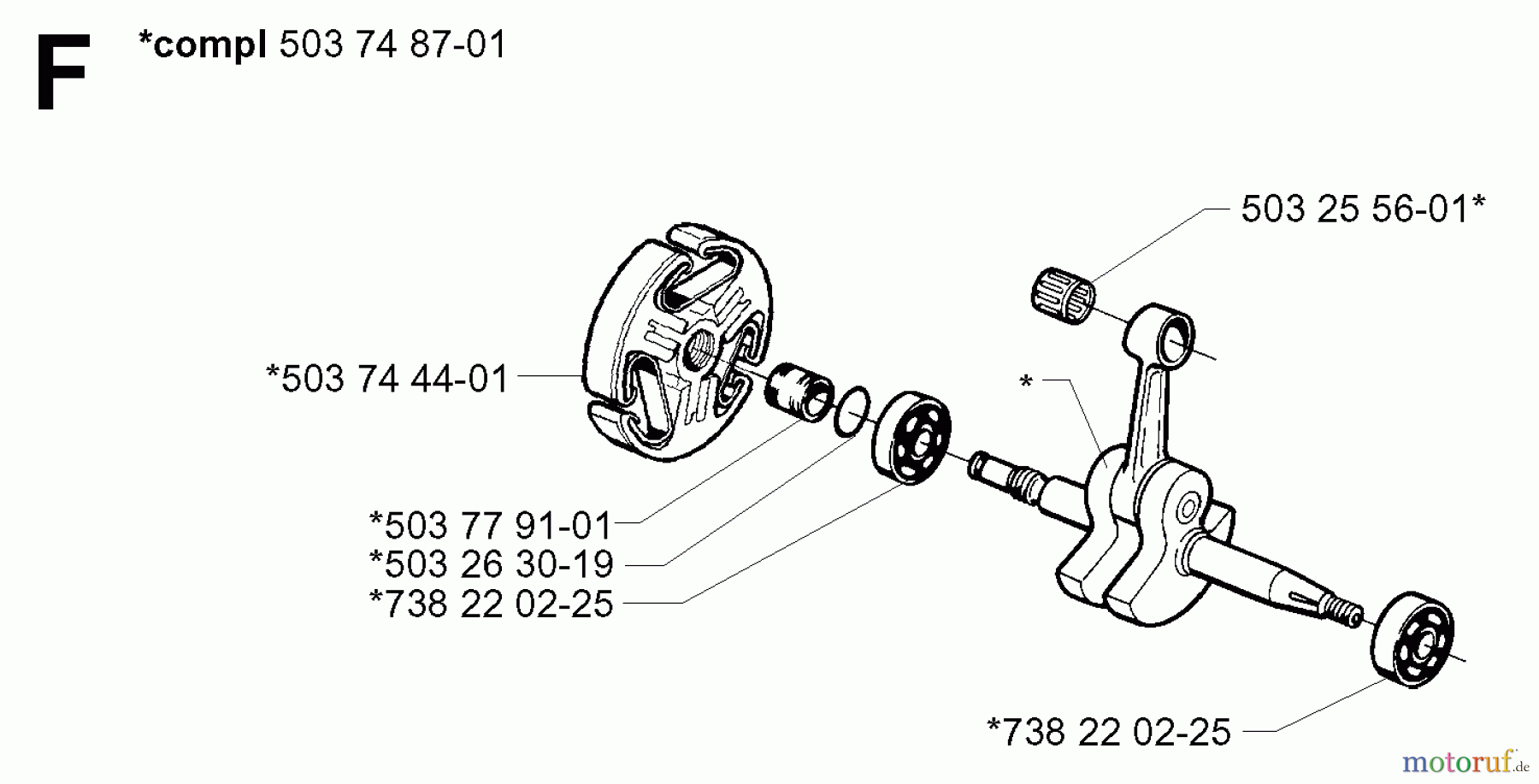  Jonsered Motorsägen 2171 - Jonsered Chainsaw (2001-10) CRANKSHAFT