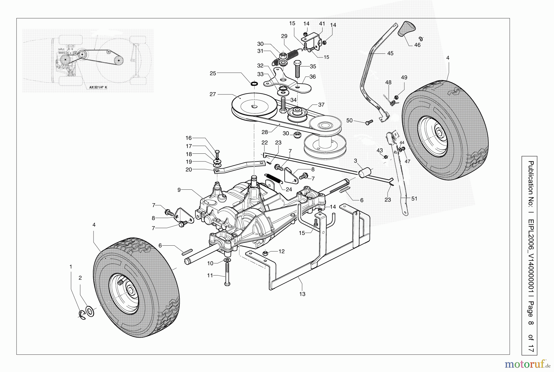  Jonsered Rasen  und Garten Traktoren LR2107C (953876582) - Jonsered Lawn & Garden Tractor (2006-05) TRANSMISSION #1