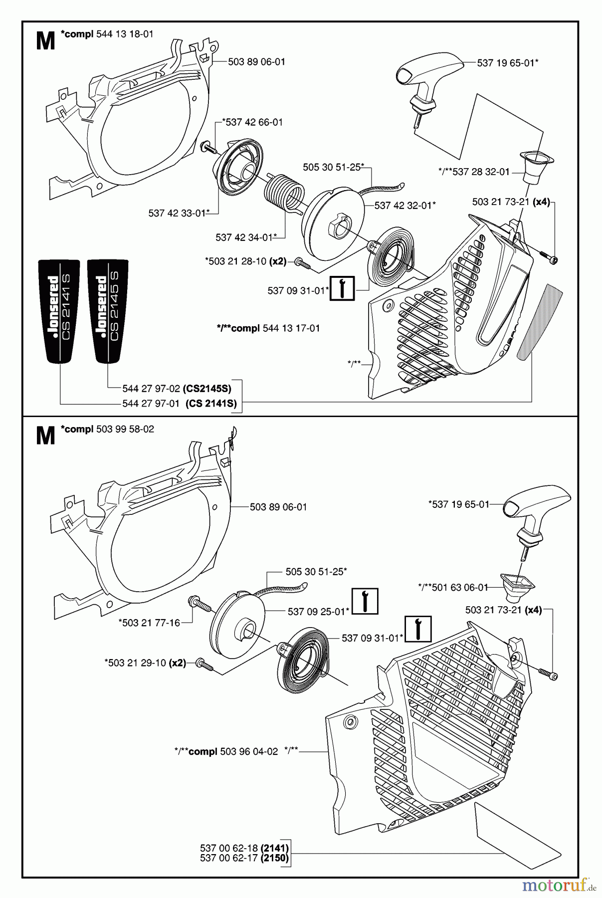  Jonsered Motorsägen CS2141 - Jonsered Chainsaw (2007-01) STARTER