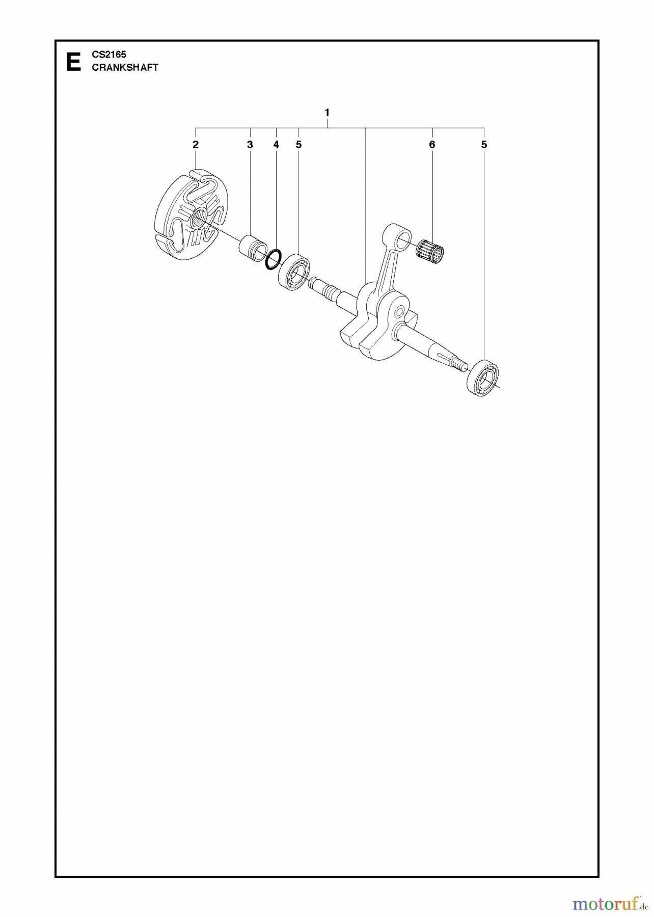  Jonsered Motorsägen CS2165 - Jonsered Chainsaw (2010-05) CRANKSHAFT