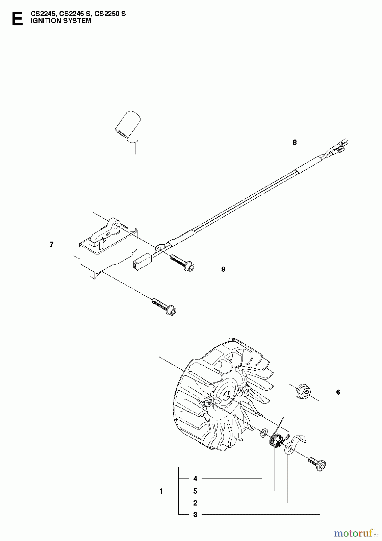  Jonsered Motorsägen CS2245 - Jonsered Chainsaw (2010-07) IGNITION SYSTEM