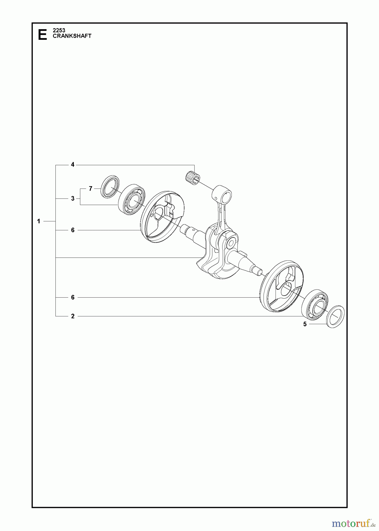  Jonsered Motorsägen CS2253 - Jonsered Chainsaw (2012-07) CRANKSHAFT