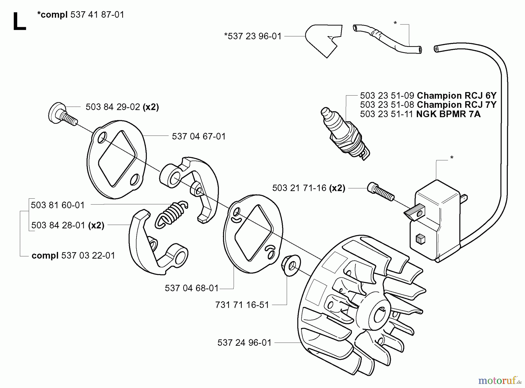  Jonsered Motorsensen, Trimmer GT2125 - Jonsered String/Brush Trimmer (2005-01) IGNITION SYSTEM CLUTCH