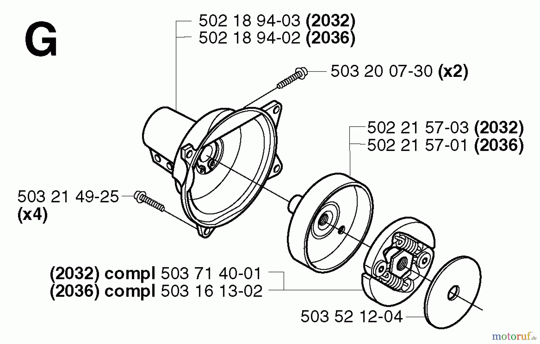 Jonsered Motorsensen, Trimmer GR2032 - Jonsered String/Brush Trimmer (2002-08) CLUTCH