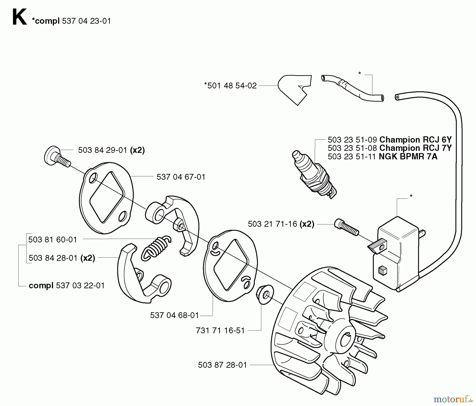 Jonsered Motorsensen, Trimmer GR2126D - Jonsered String/Brush Trimmer (2002-01) IGNITION SYSTEM CLUTCH