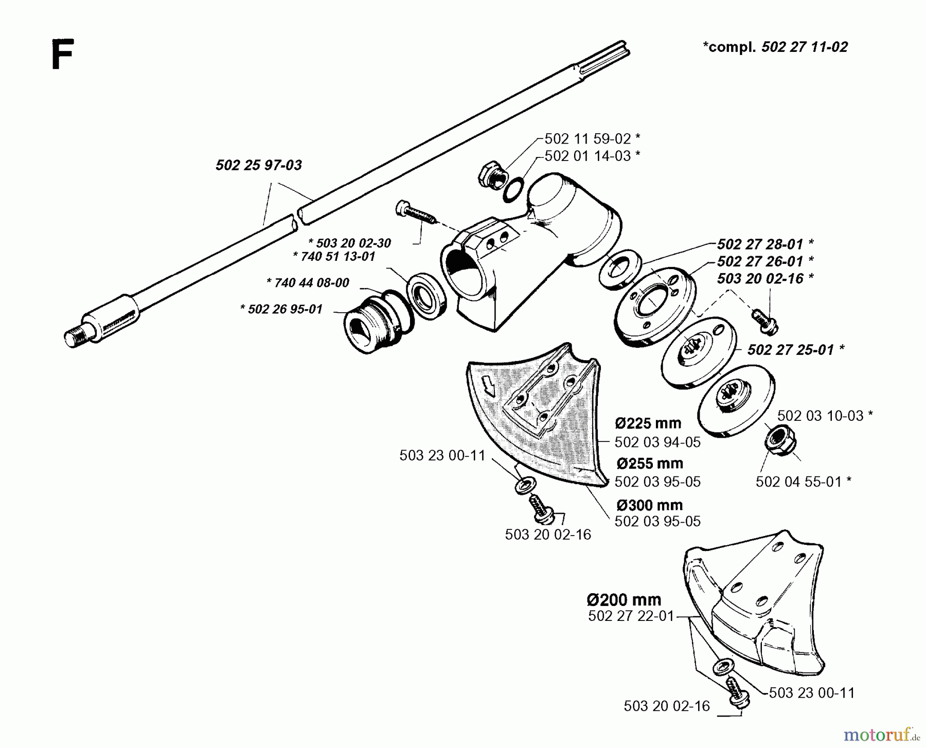 Jonsered Motorsensen, Trimmer RS51 - Jonsered String/Brush Trimmer (1995-03) BEVEL GEAR SHAFT