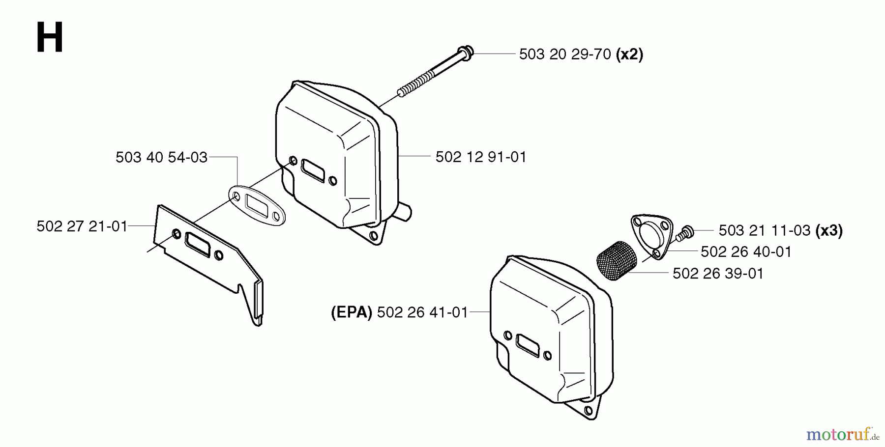 Jonsered Motorsensen, Trimmer RS52 EPA - Jonsered String/Brush Trimmer (2002-08) MUFFLER
