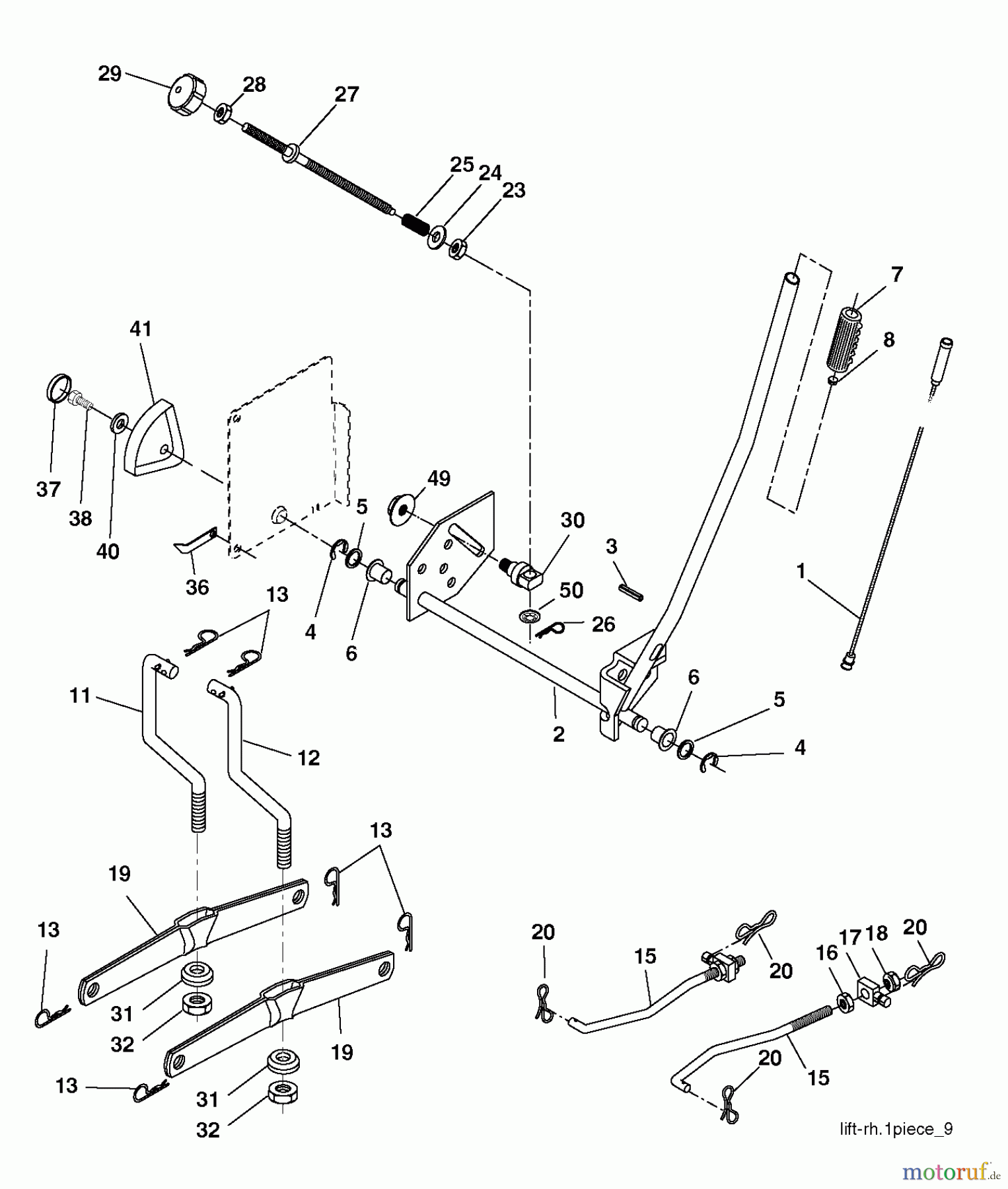 Jonsered Rasen und Garten Traktoren LT2114 CA (96061032002) - Jonsered Lawn & Garden Tractor (2012-08) MOWER LIFT / DECK LIFT
