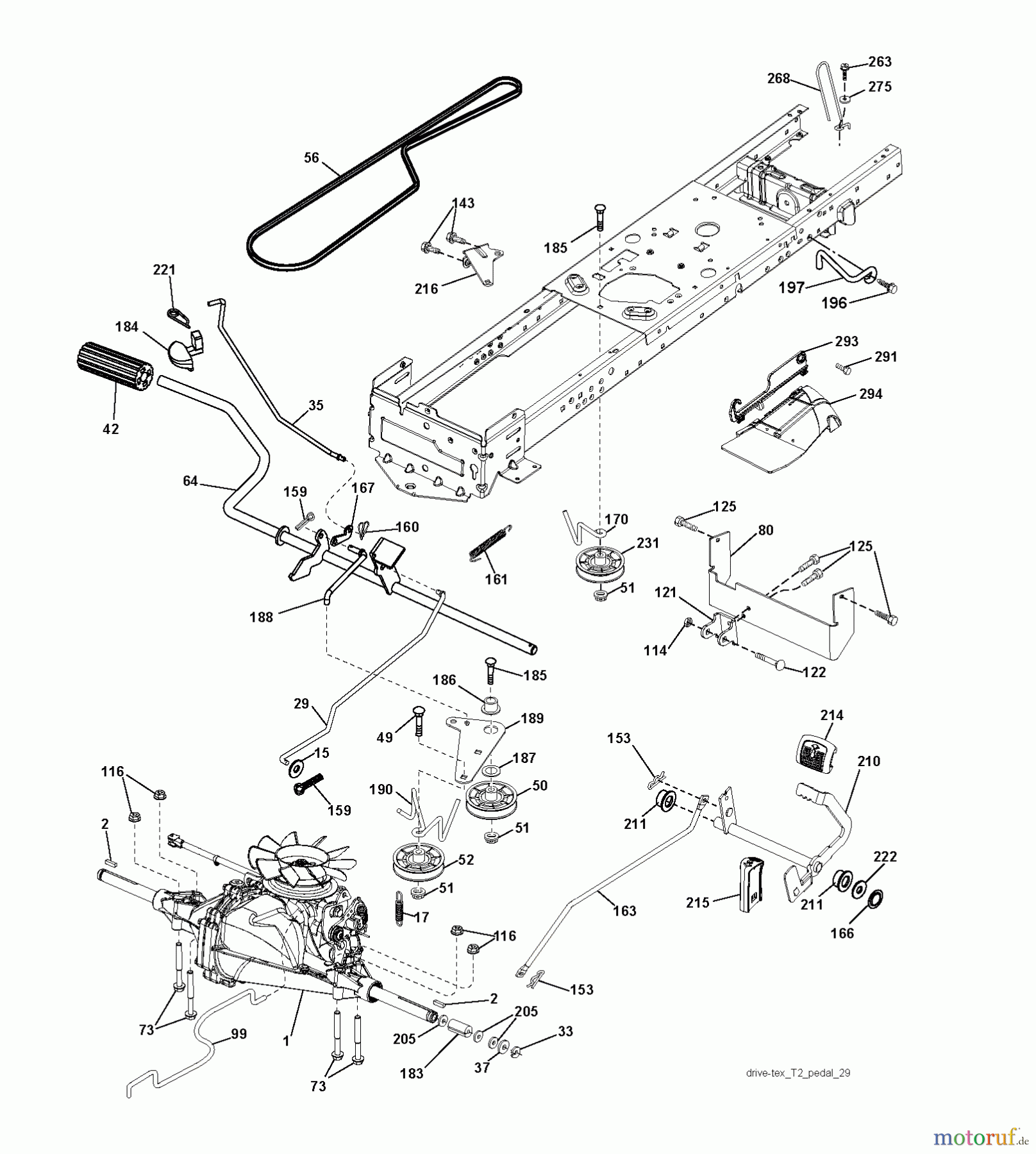  Jonsered Rasen  und Garten Traktoren LT2213 A (96041015400) - Jonsered Lawn & Garden Tractor (2010-01) DRIVE