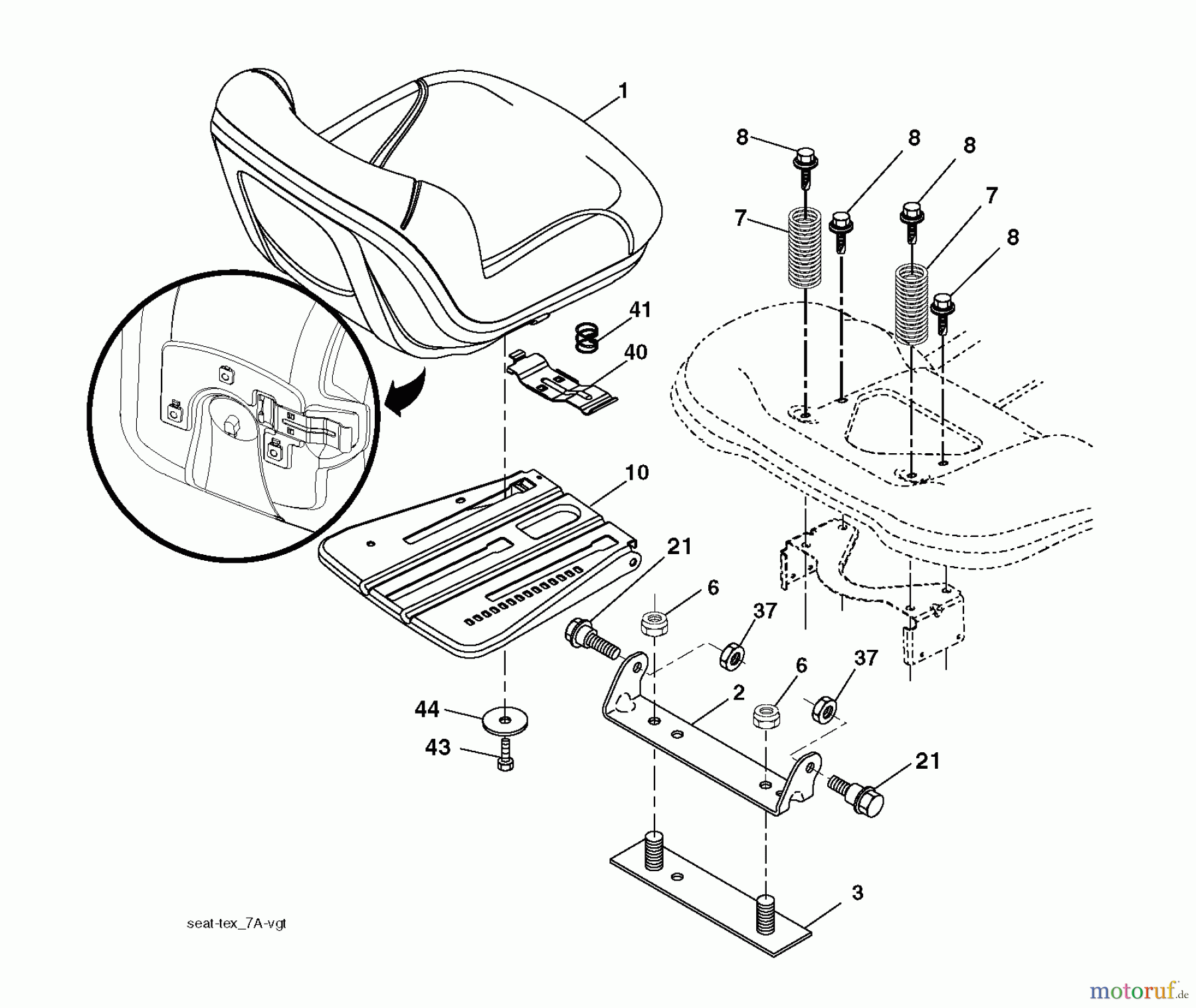 Jonsered Rasen und Garten Traktoren LT2213 CA (96041008200) - Jonsered Lawn & Garden Tractor (2009-01) SEAT