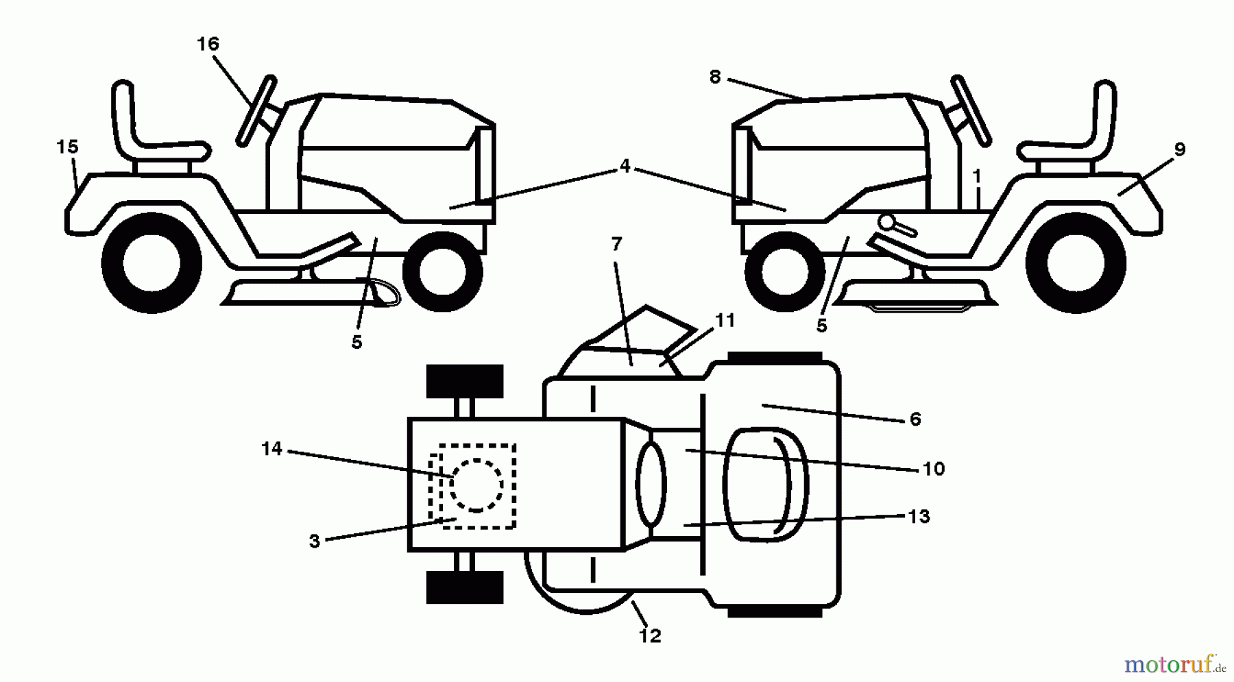  Jonsered Rasen  und Garten Traktoren LT2216 (96041010103) - Jonsered Lawn & Garden Tractor (2010-10) DECALS