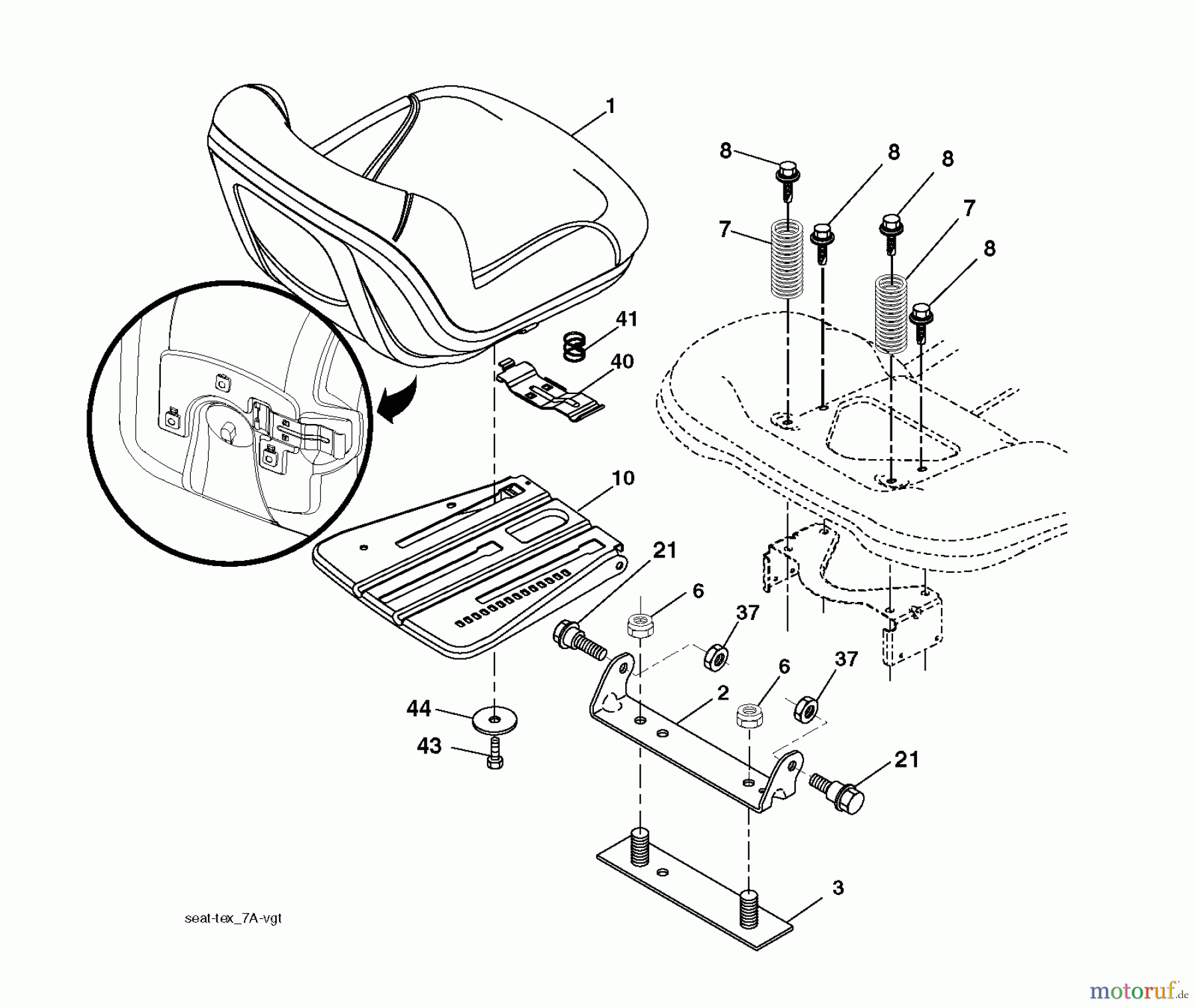Jonsered Rasen und Garten Traktoren LT2216 (96041010200) - Jonsered Lawn & Garden Tractor (2009-01) SEAT