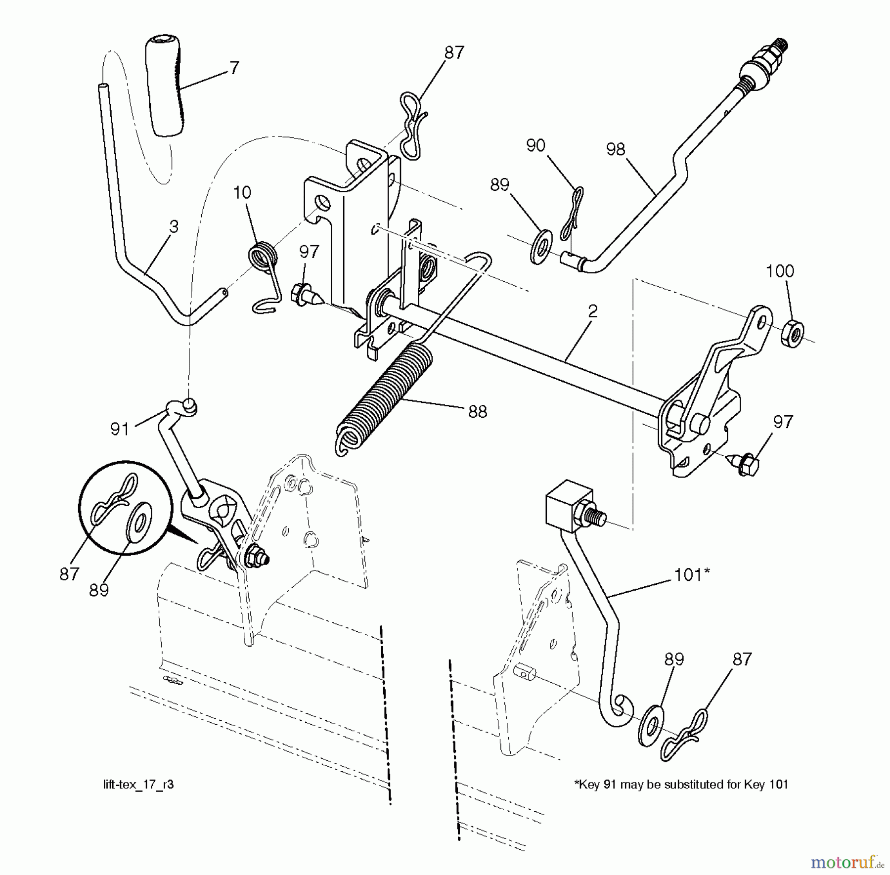  Jonsered Rasen  und Garten Traktoren LT2216 (96041010207) - Jonsered Lawn & Garden Tractor (2013-05) MOWER LIFT / DECK LIFT