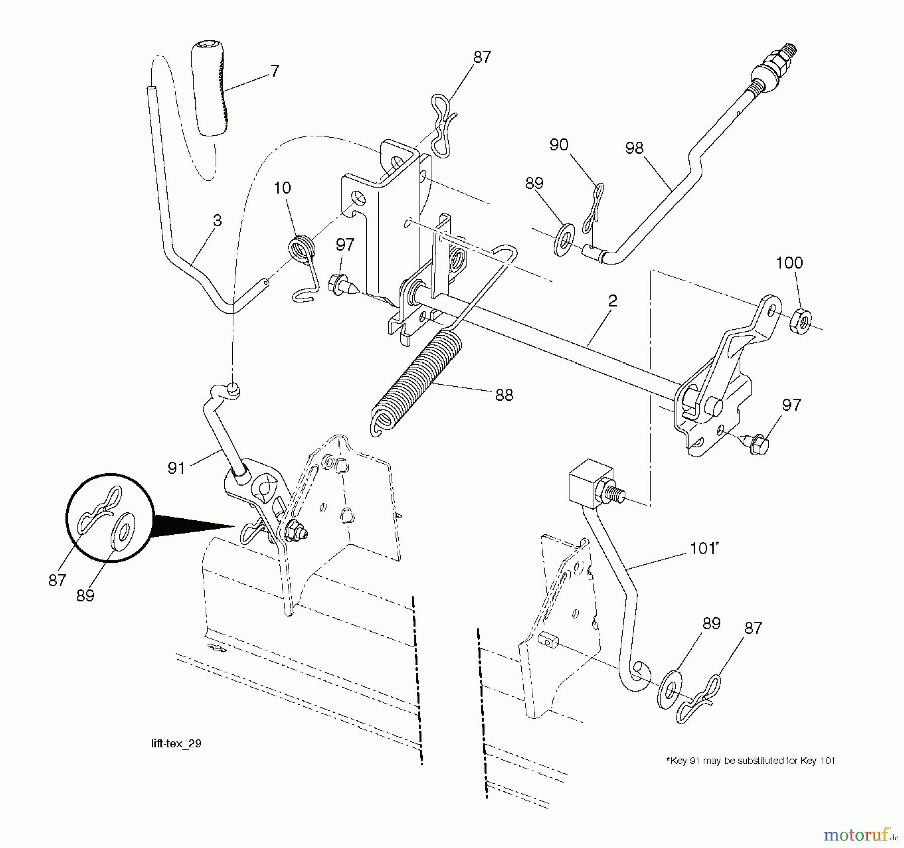  Jonsered Rasen  und Garten Traktoren LT2216 (96041011204) - Jonsered Lawn & Garden Tractor (2011-11) MOWER LIFT / DECK LIFT